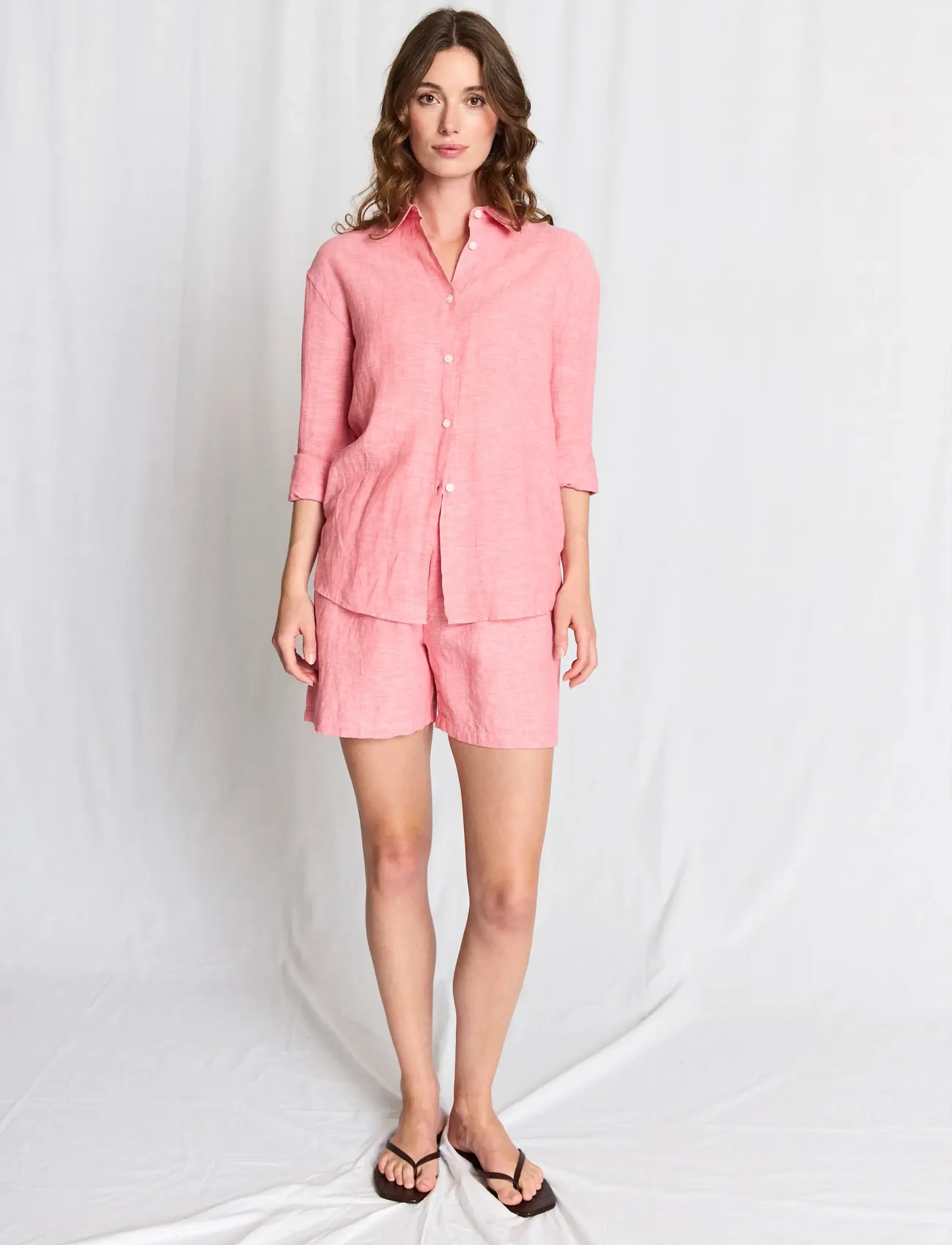 Bruun & Stengade Bs Marietta Regular Fit Shirt, Kvinder, Hørskjorte, Pink, Str: 44