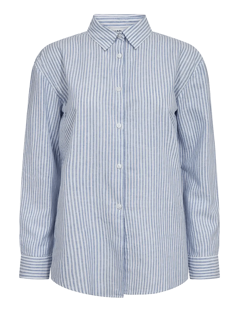 Bruun & Stengade - BS Marietta Regular Fit Shirt - langärmlige hemden - light blue/white - 1