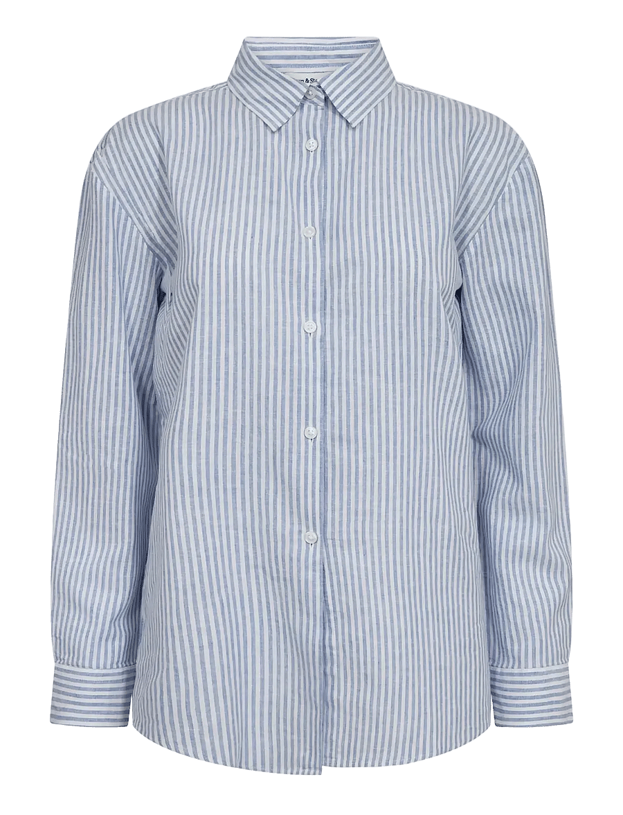 Bruun & Stengade - BS Marietta Regular Fit Shirt - langärmlige hemden - light blue/white - 1