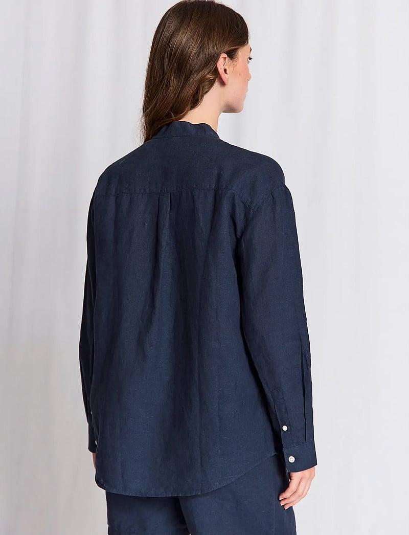 Bruun & Stengade - BS Noemi Regular Fit Shirt - leinenhemden - navy - 4