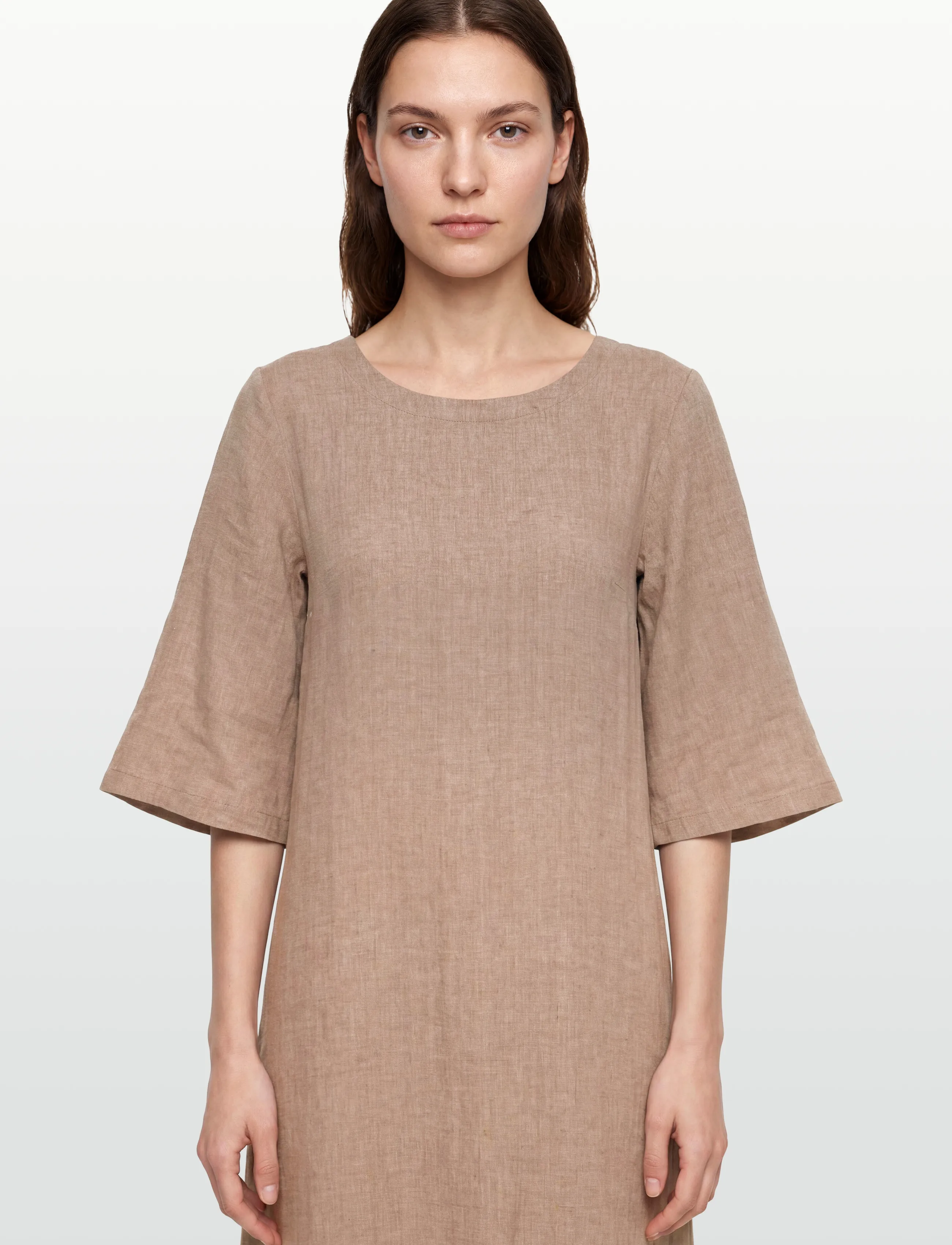 Bruun & Stengade - BS Kairah Regular Fit Dress - kleitas krekli - brown - 3