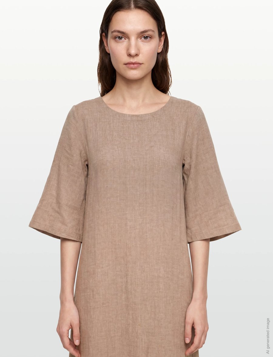 Bruun & Stengade - BS Kairah Regular Fit Dress - t-shirt-kleider - brown - 3