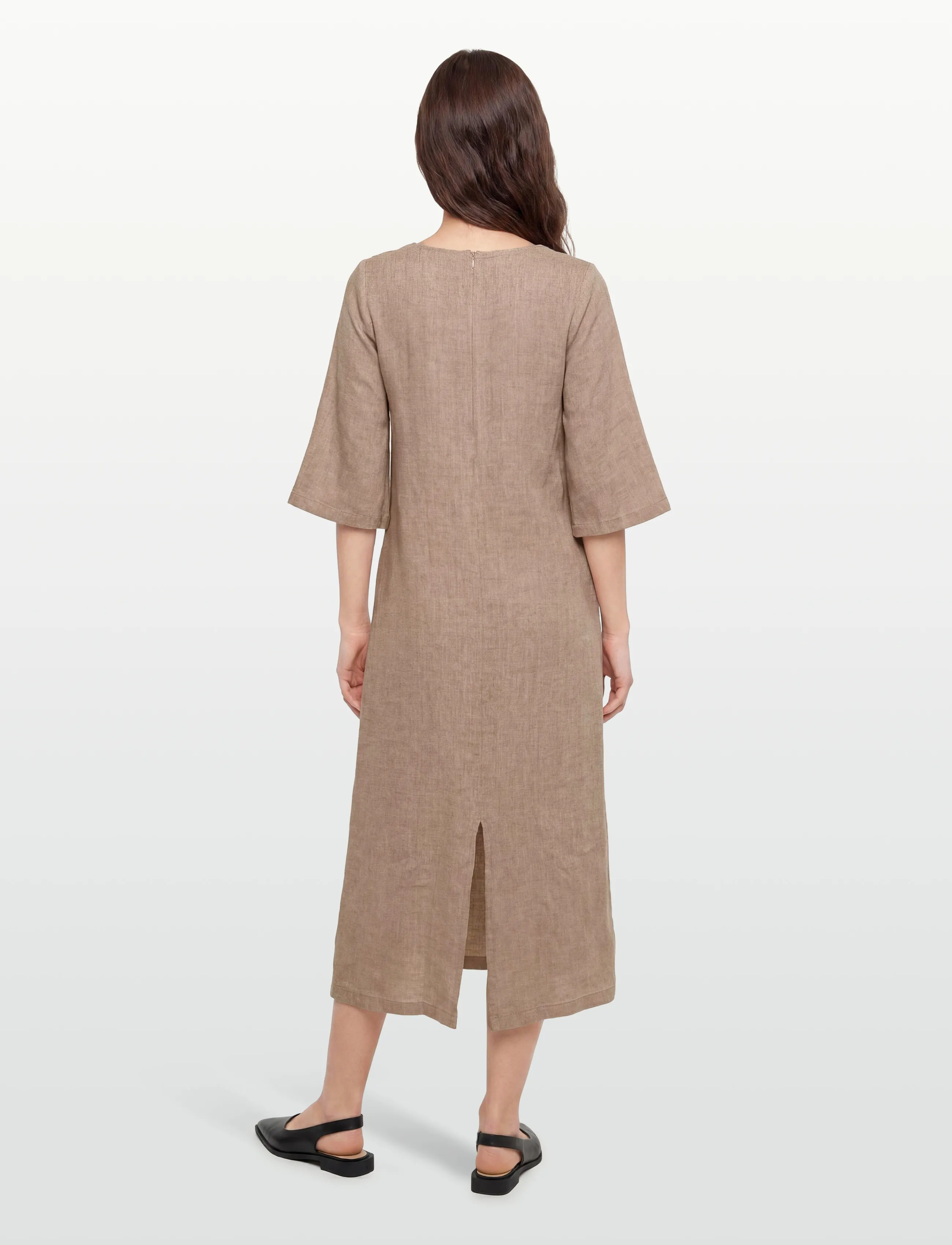 Bruun & Stengade - BS Kairah Regular Fit Dress - kleitas krekli - brown - 4
