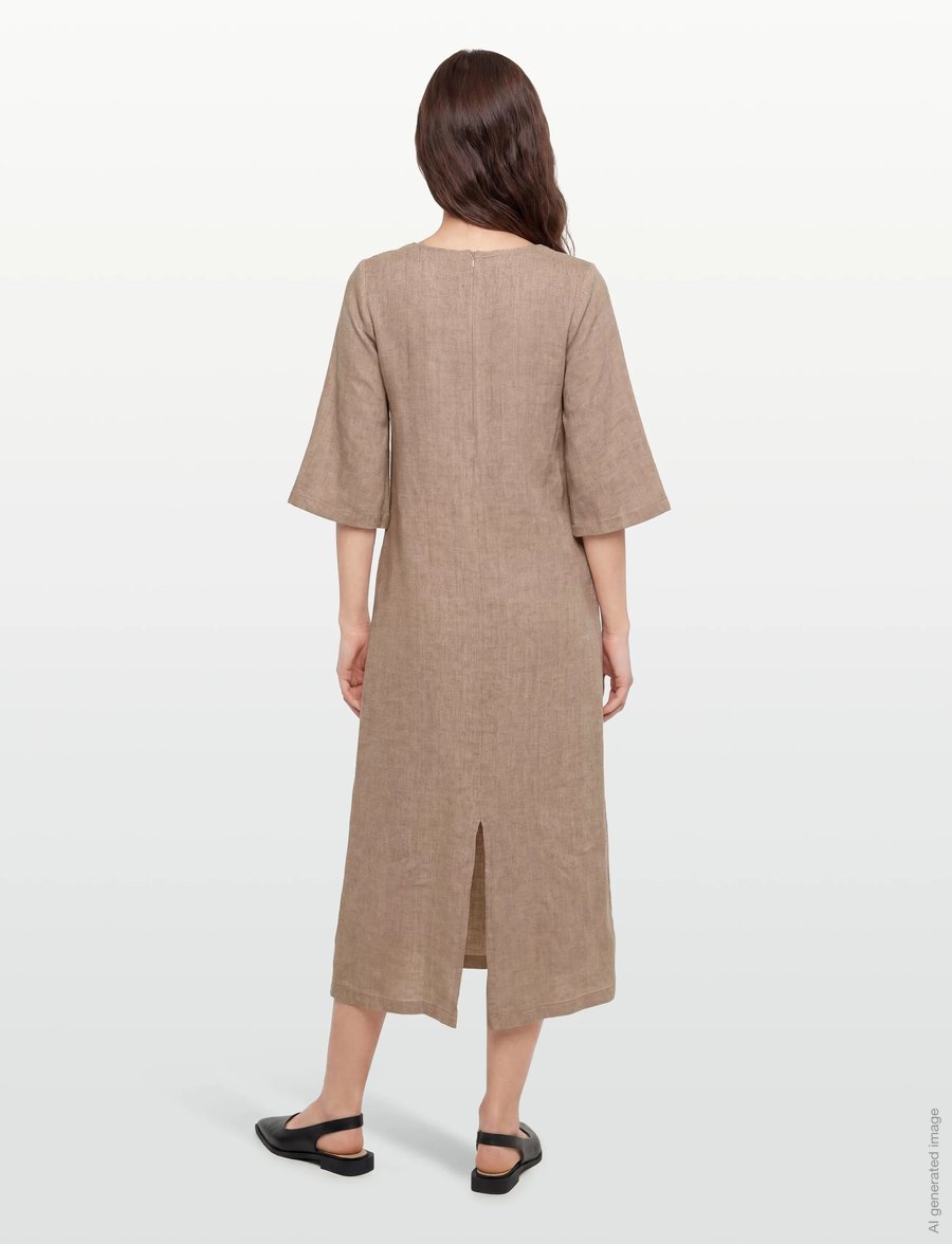 Bruun & Stengade - BS Kairah Regular Fit Dress - t-shirt-kleider - brown - 4