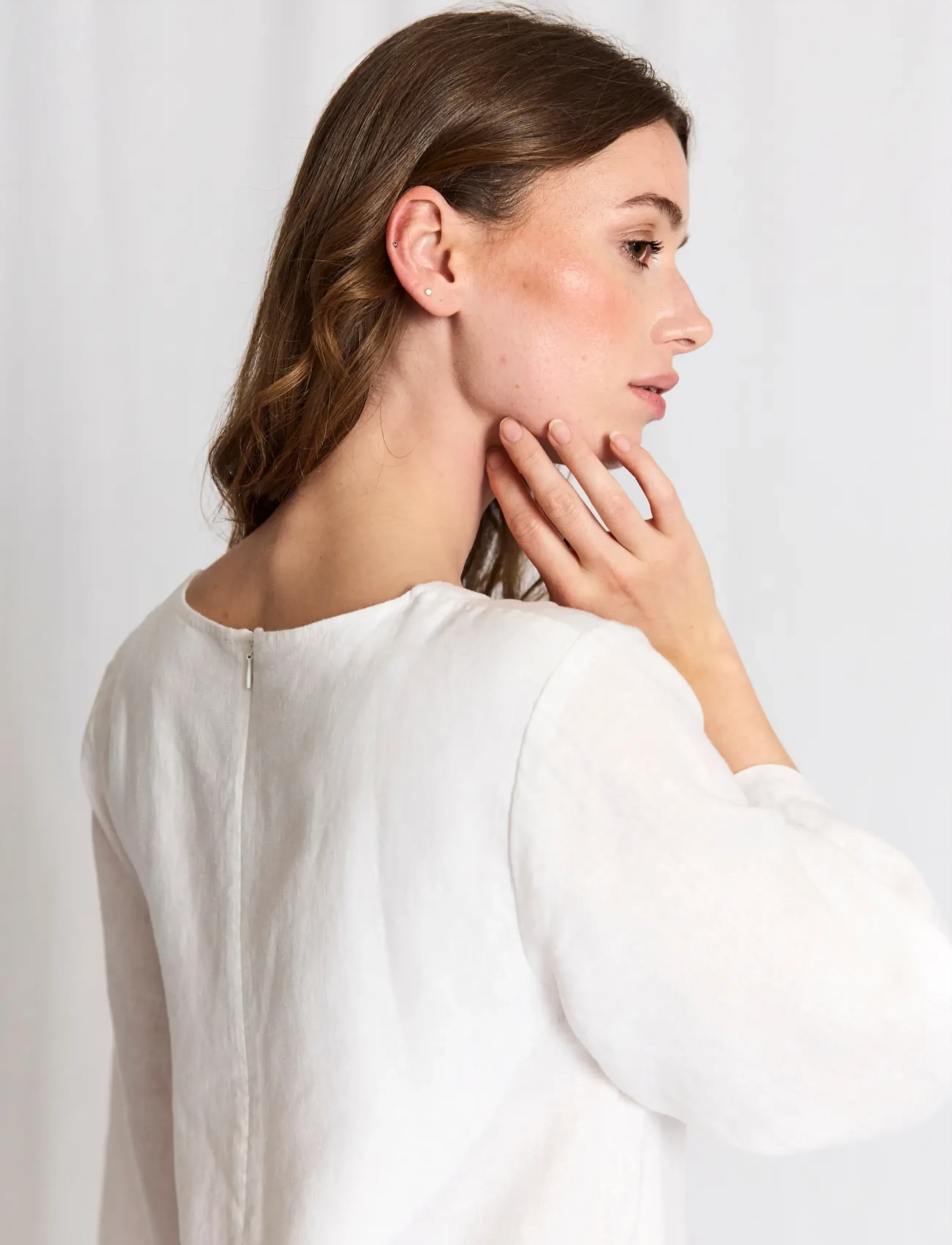 Bruun & Stengade - BS Kairah Regular Fit Dress - vabaaja kleidid - white - 5