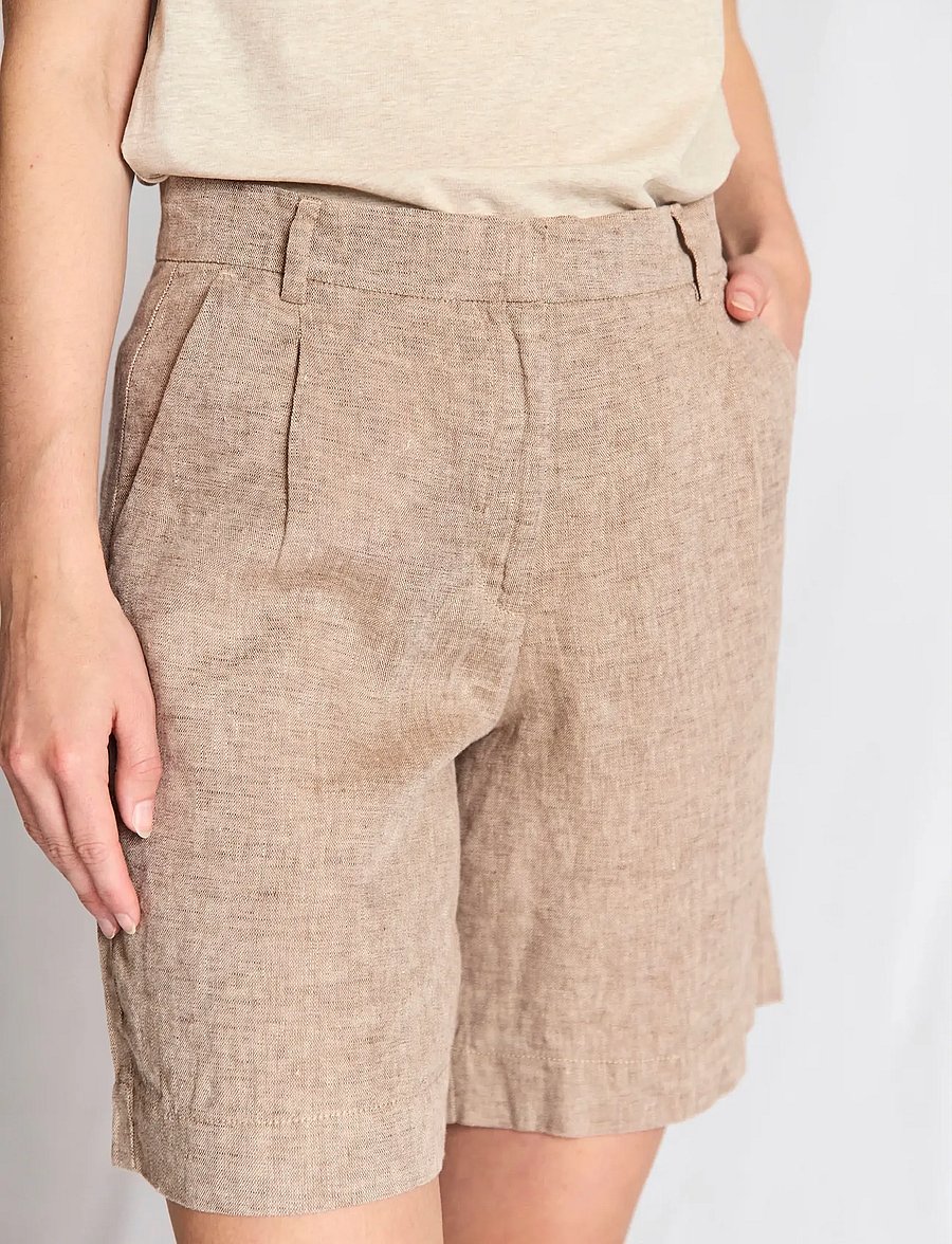 Bruun & Stengade - BS Kricia Regular Fit Pants - leinen-shorts - brown - 3