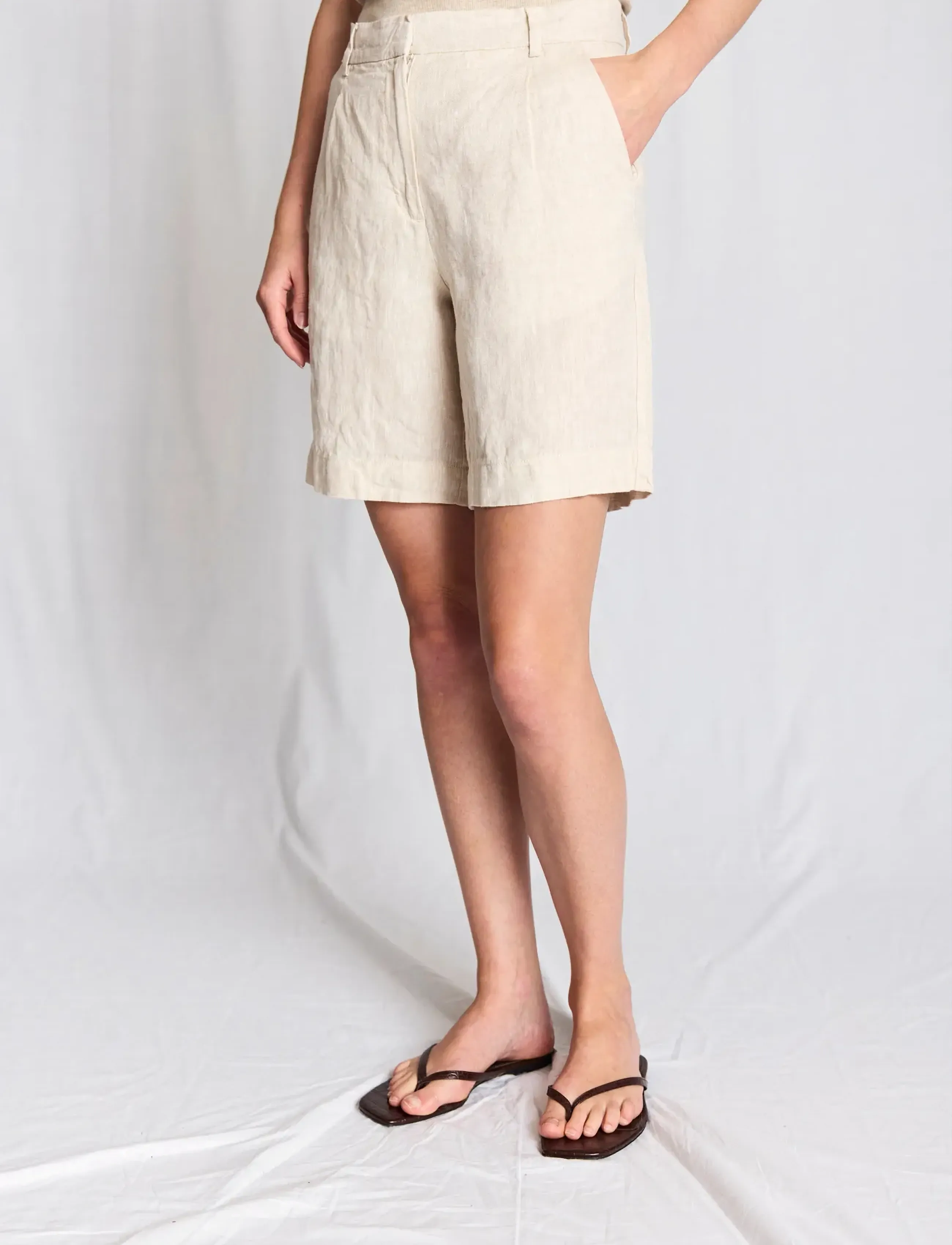 Bruun & Stengade Bs Kricia Regular Fit Shorts, 42, Beige - Bermudas, Frauen