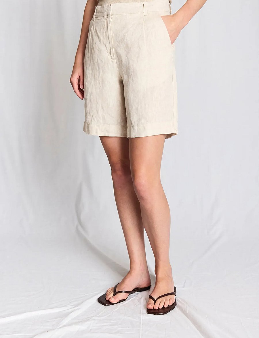 Bruun & Stengade - BS Kricia Regular Fit Pants - hørshorts - sand - 0