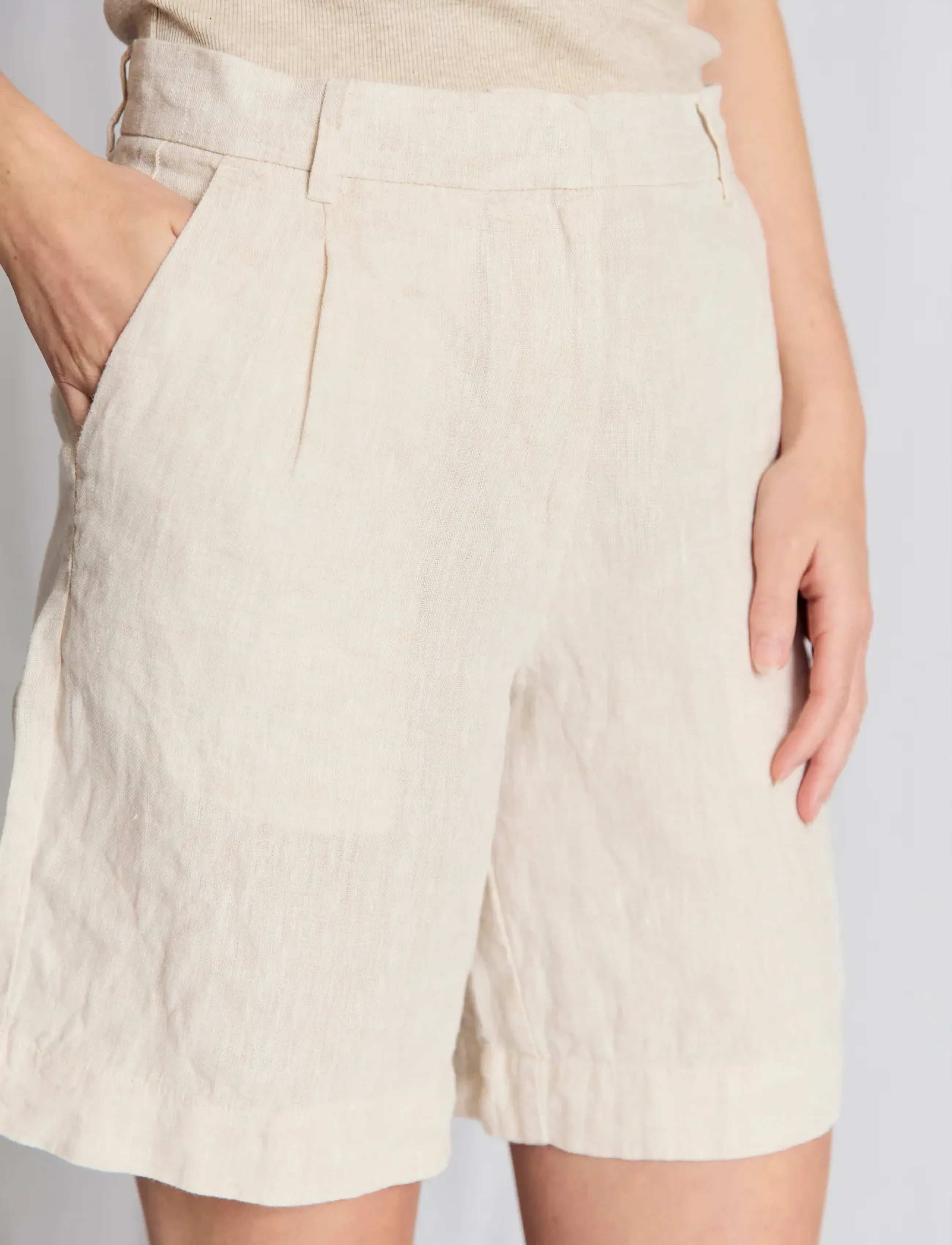 Bruun & Stengade - BS Kricia Regular Fit Pants - leinen-shorts - sand - 4