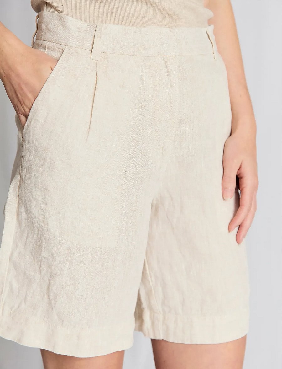 Bruun & Stengade - BS Kricia Regular Fit Pants - hørshorts - sand - 4
