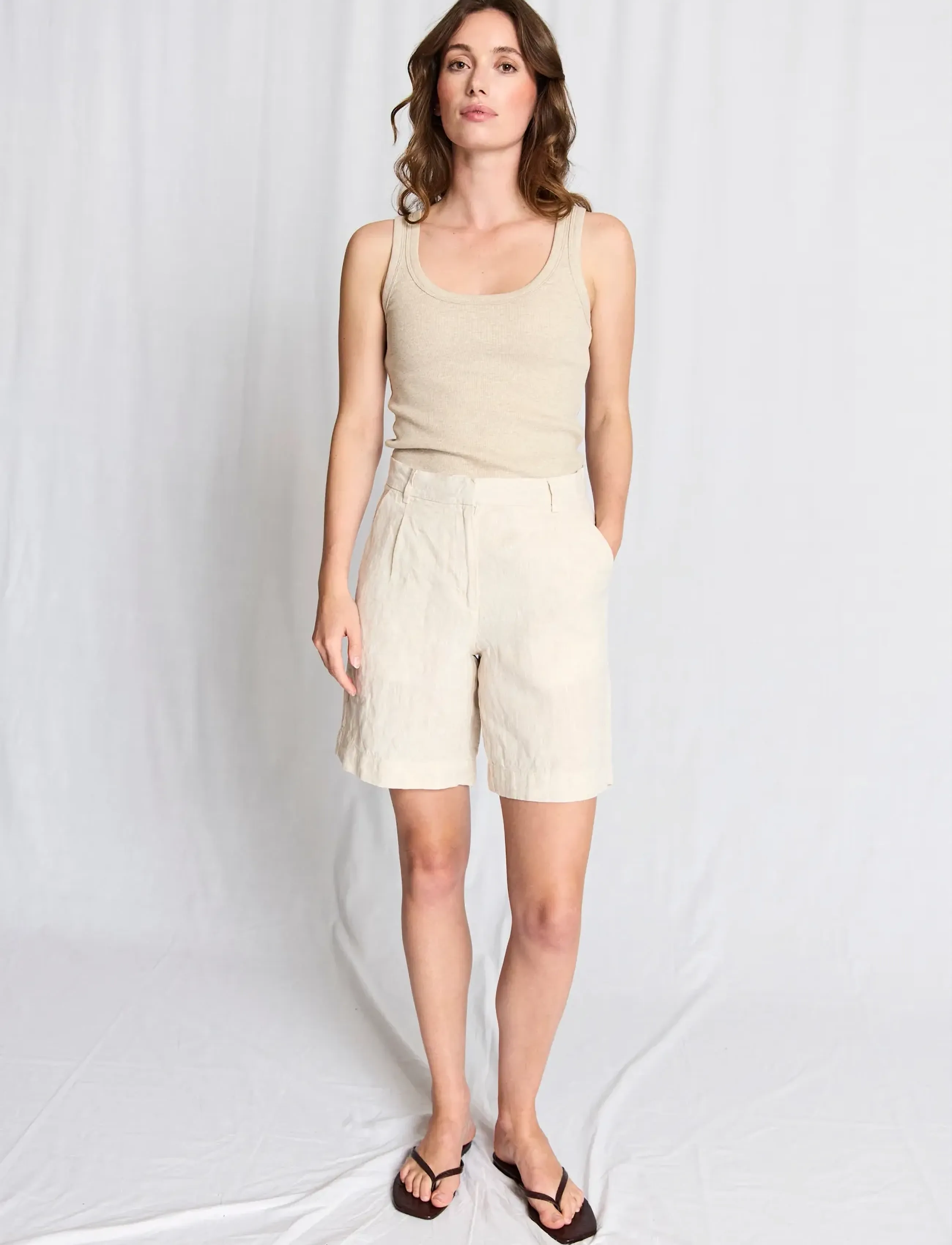 Bruun & Stengade - BS Kricia Regular Fit Pants - leinen-shorts - sand - 5