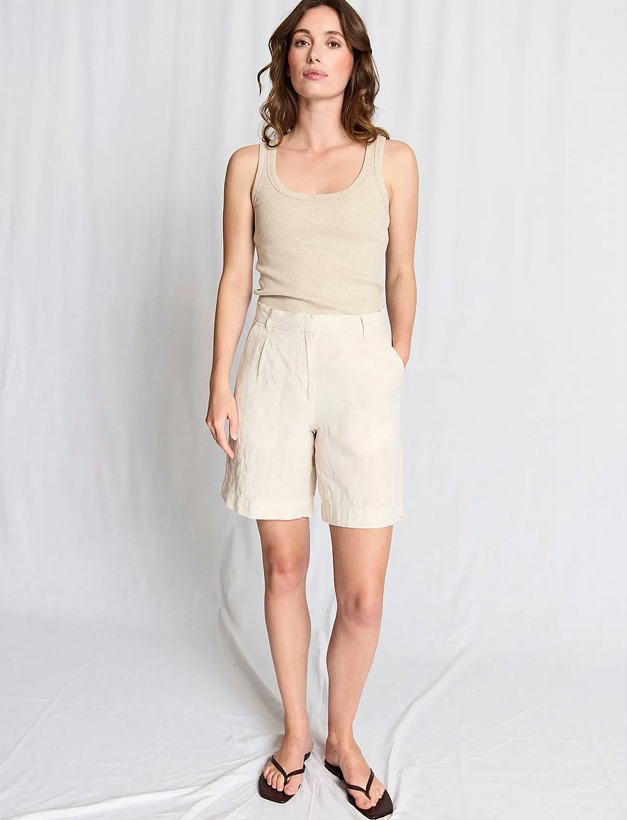 Bruun & Stengade - BS Kricia Regular Fit Pants - hørshorts - sand - 5