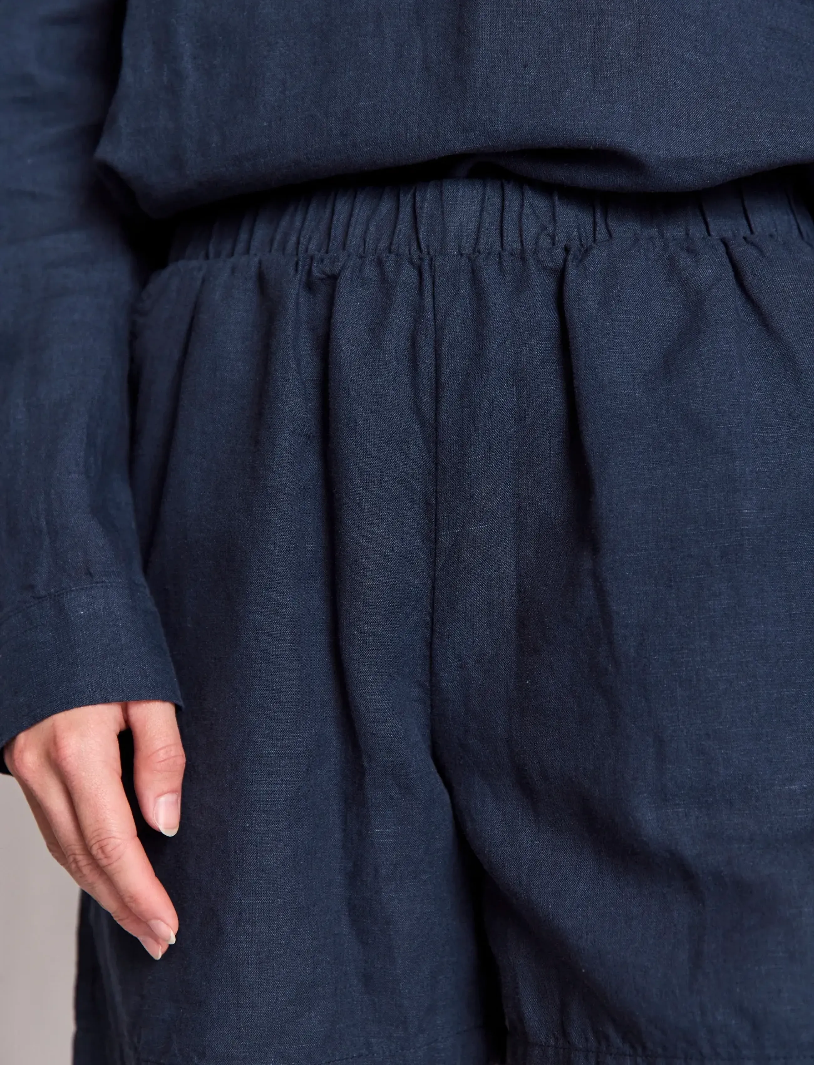Bruun & Stengade - BS Oriana Regular Fit Shorts - linased lühikesed püksid - navy - 4