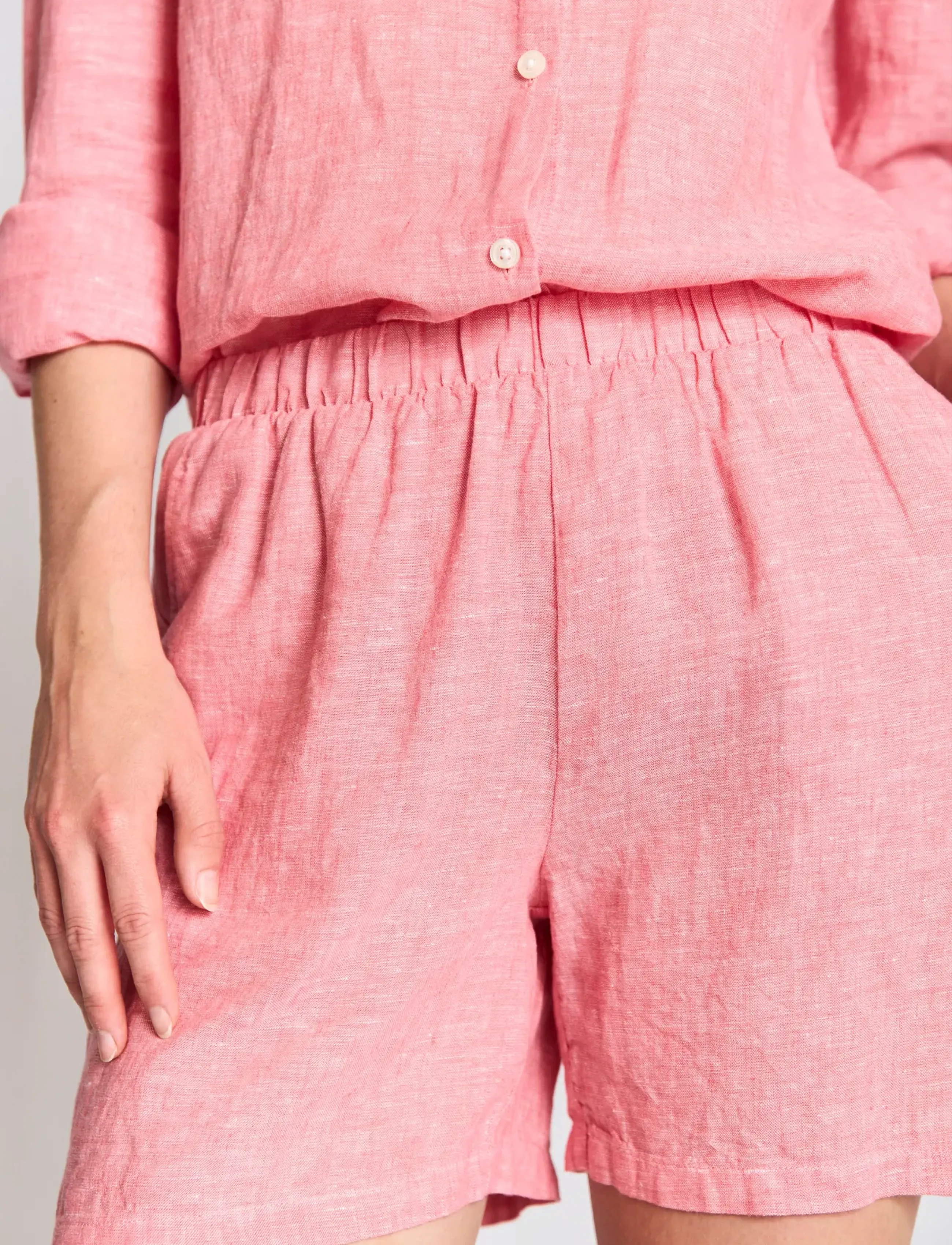 Bruun & Stengade Bs Oriana Regular Fit Shorts, XS, Pink, Shorts > Linen Shorts, Dame