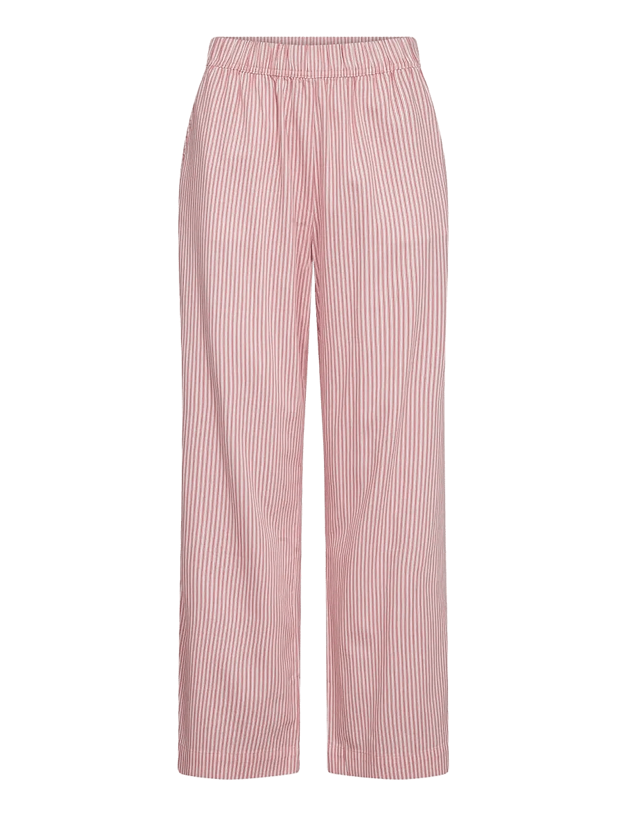 Bruun & Stengade - BS Rosetta Regular Fit Pants - buxur með víðum skálmum - lipstick red/white - 1