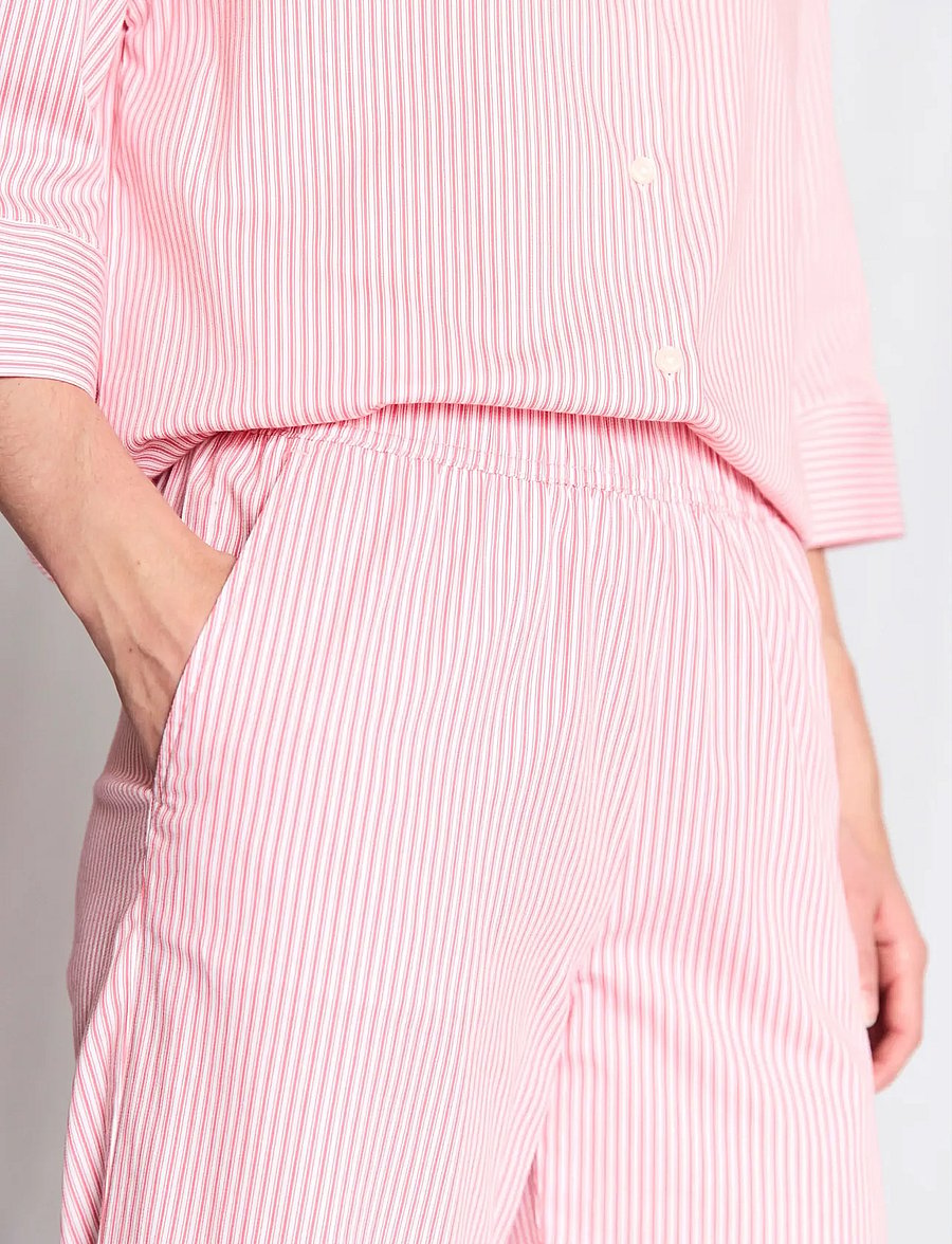 Bruun & Stengade - BS Rosetta Regular Fit Pants - buxur með víðum skálmum - lipstick red/white - 4