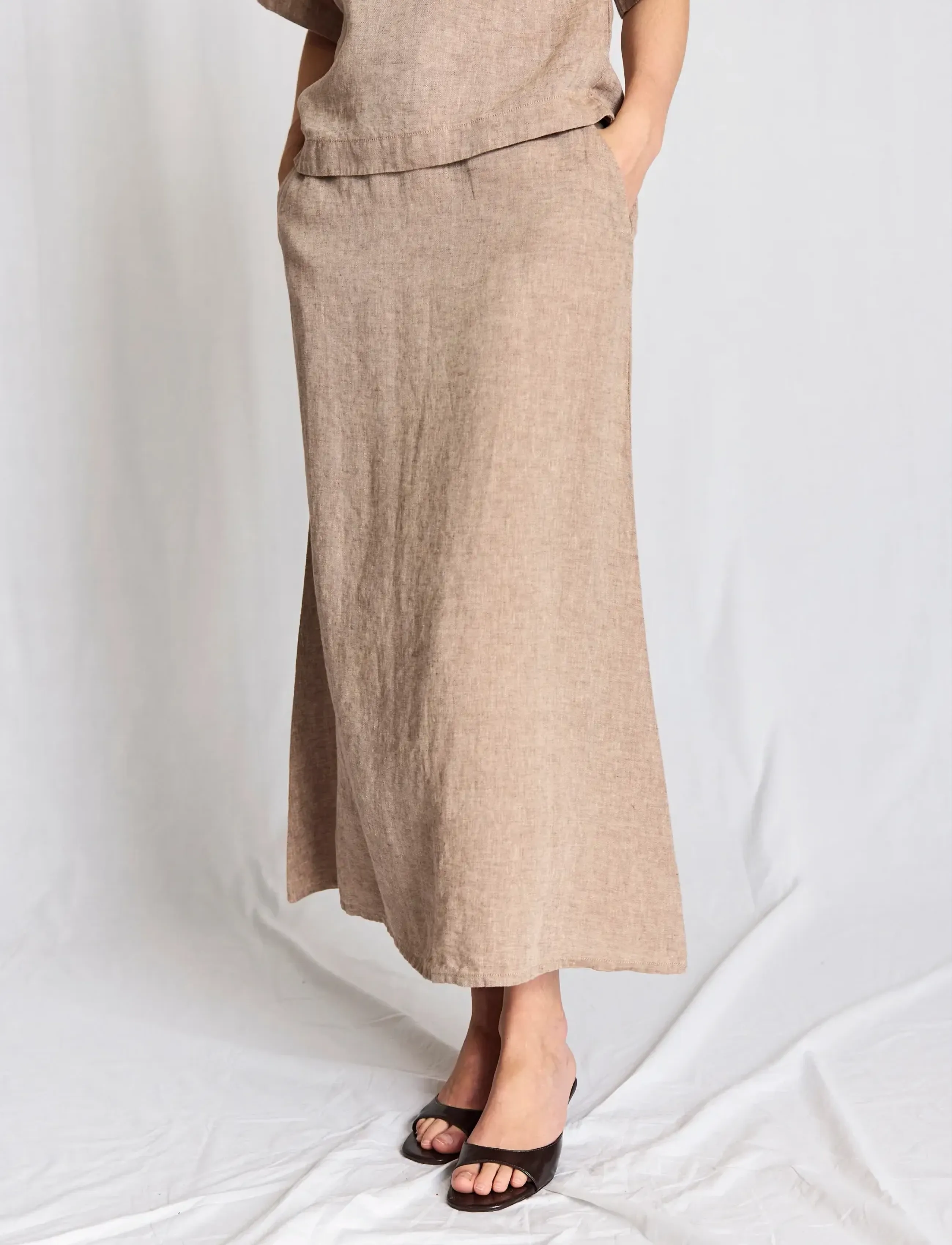 Bruun & Stengade Bs Jolanda Regular Fit Skirt, Kvinder, Midi Nederdel, Brun, Str: S