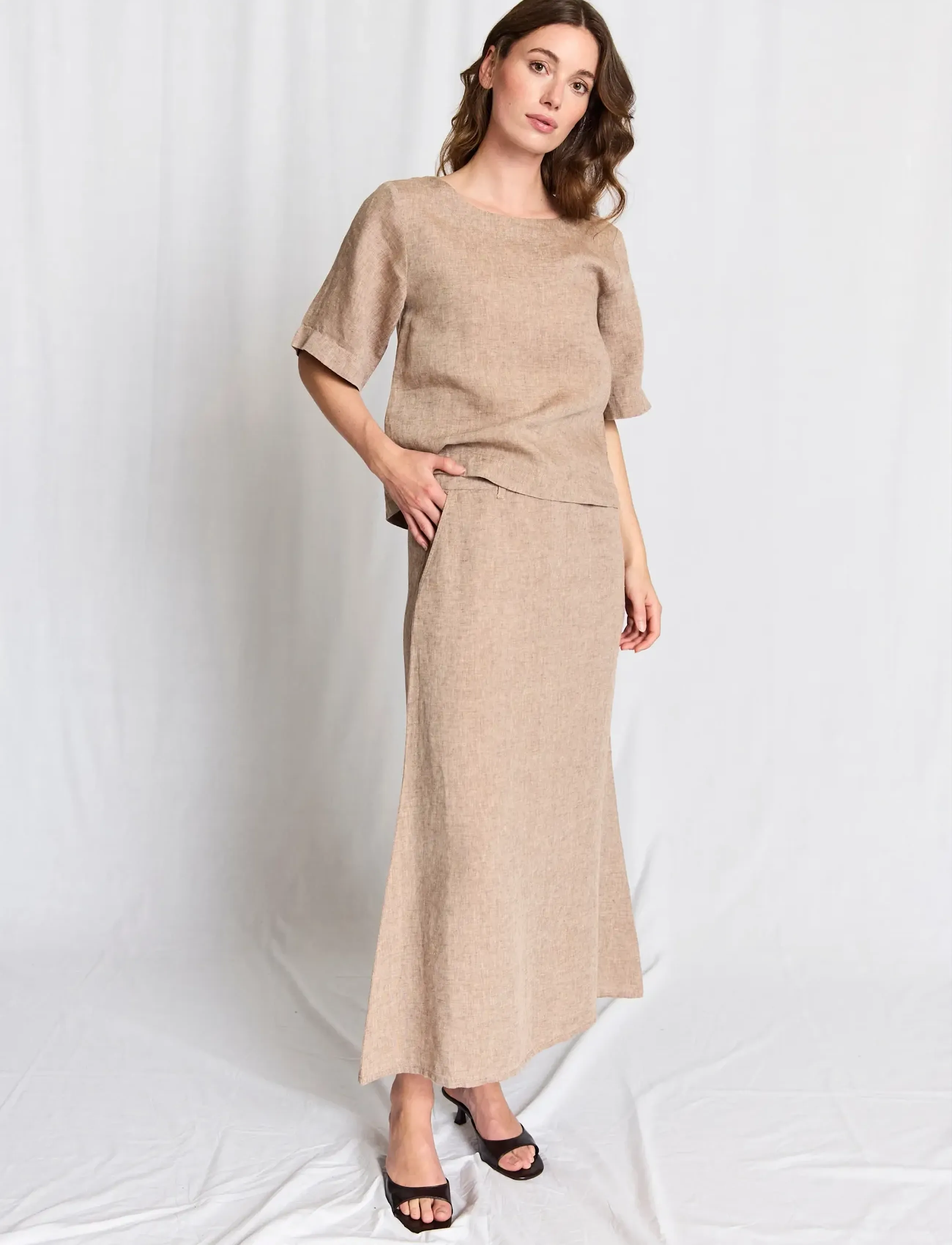 Bruun & Stengade - BS Jolanda Regular Fit Skirt - maxi röcke - brown - 5