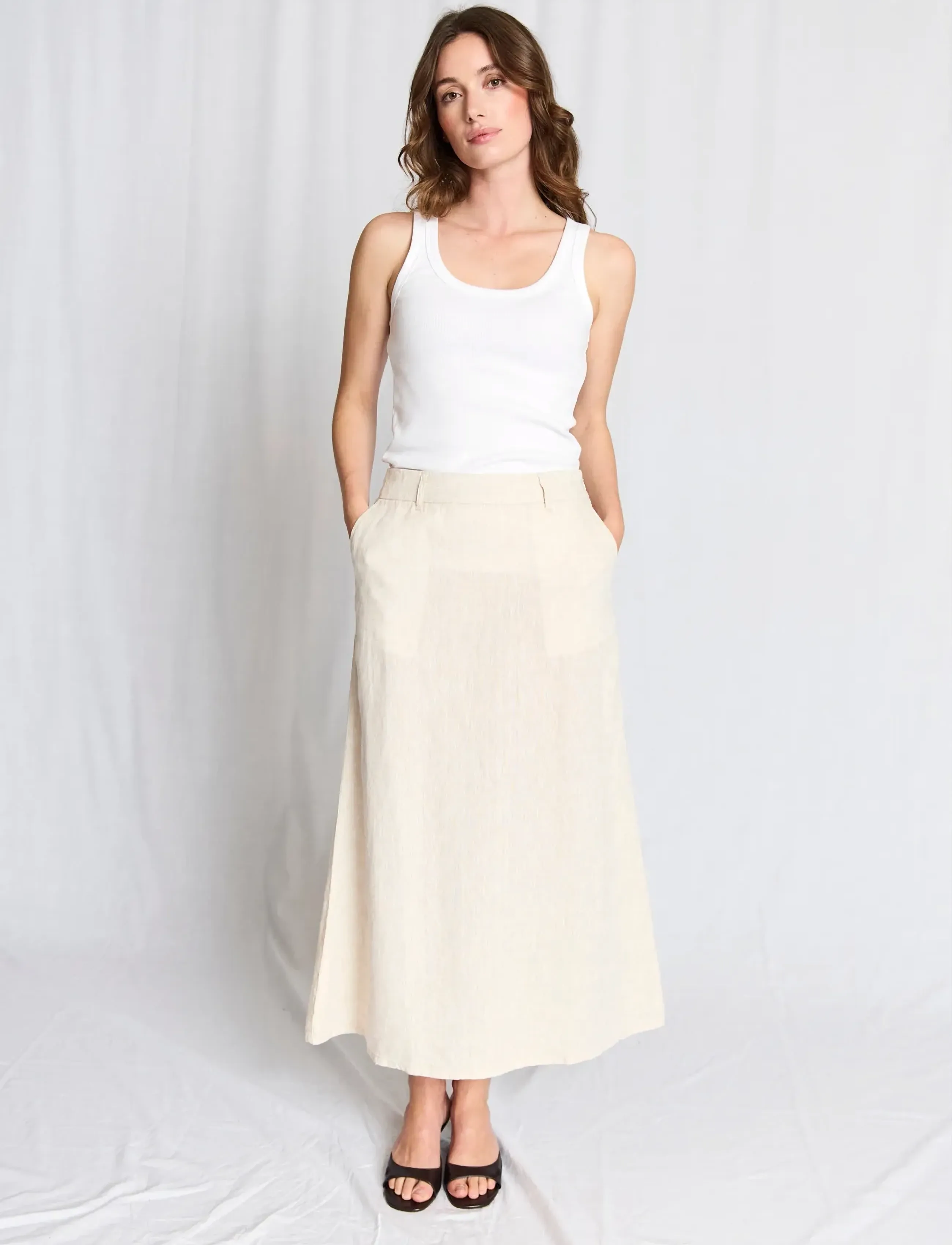 Bruun & Stengade BS Jolanda Regular Fit Skirt - Maxi nederdele - SAND / beige