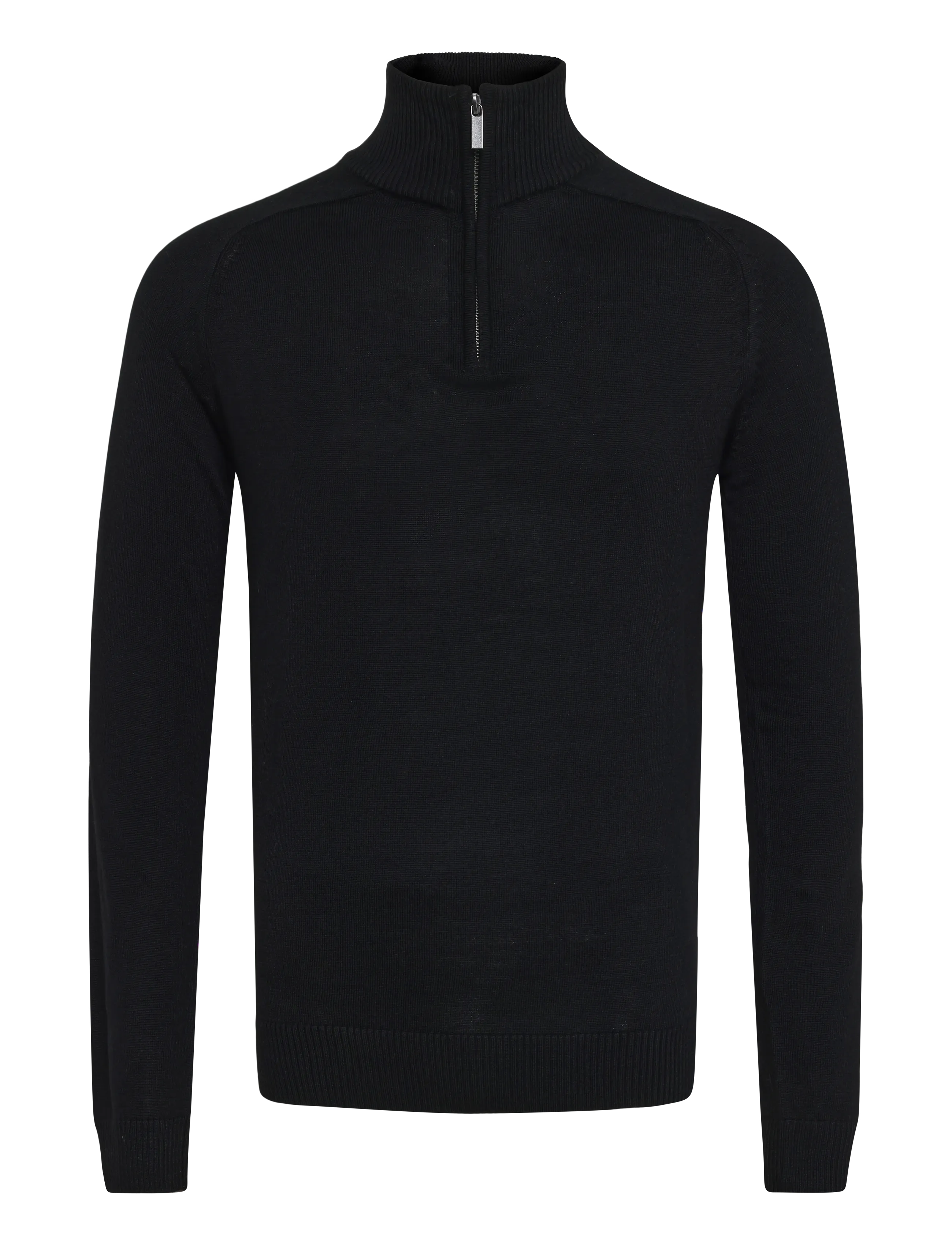 Bruun & Stengade - BS Pelle Regular Fit Knitwear - pullover mit halbem reißverschluss - black - 0