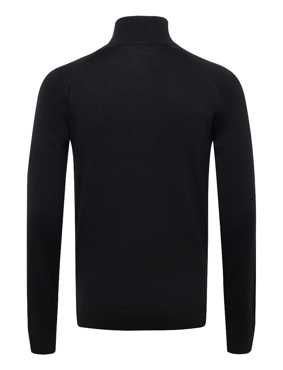 Bruun & Stengade - BS Pelle Regular Fit Knitwear - pullover mit halbem reißverschluss - black - 1