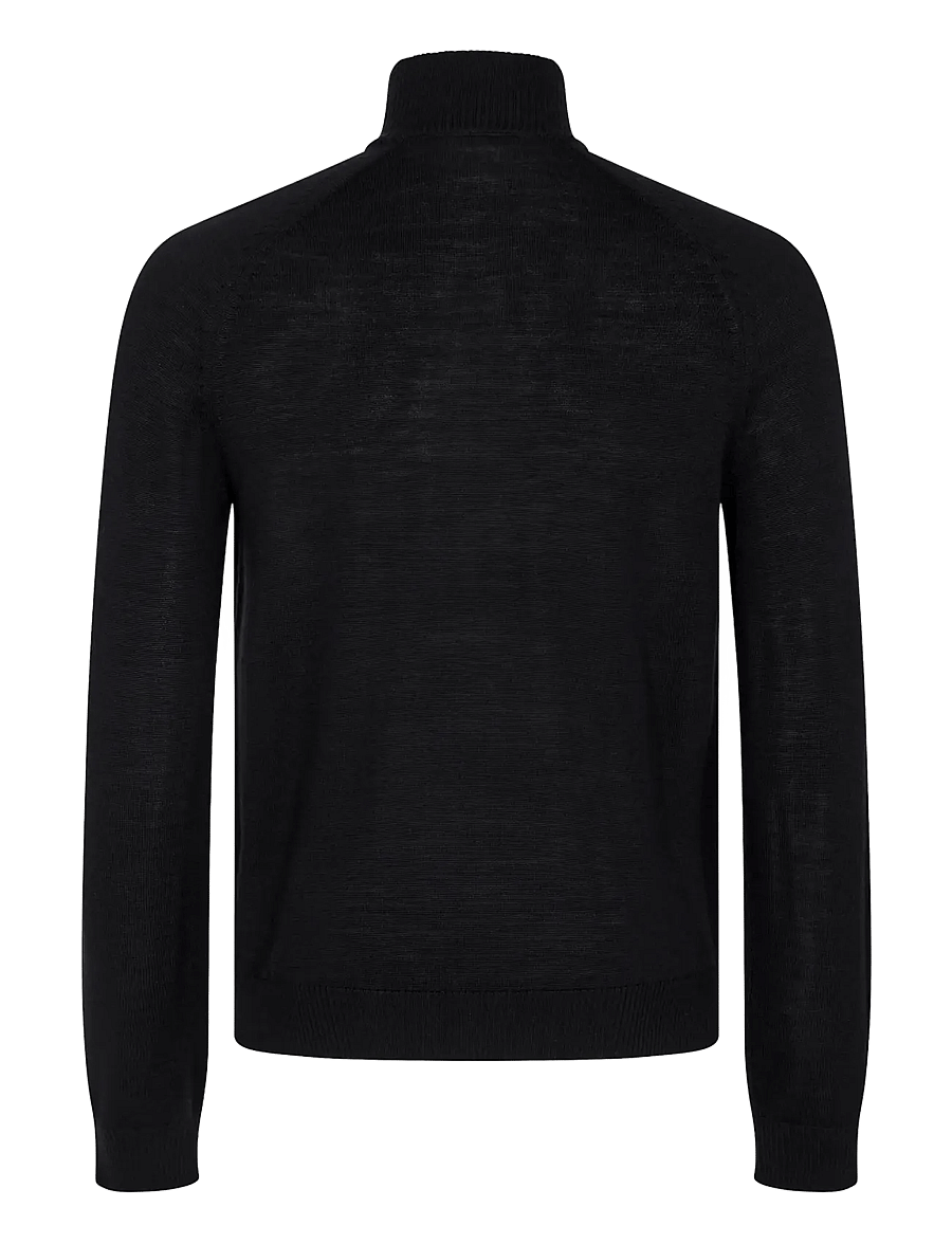 Bruun & Stengade - BS Pelle Regular Fit Knitwear - pullover mit halbem reißverschluss - black - 1