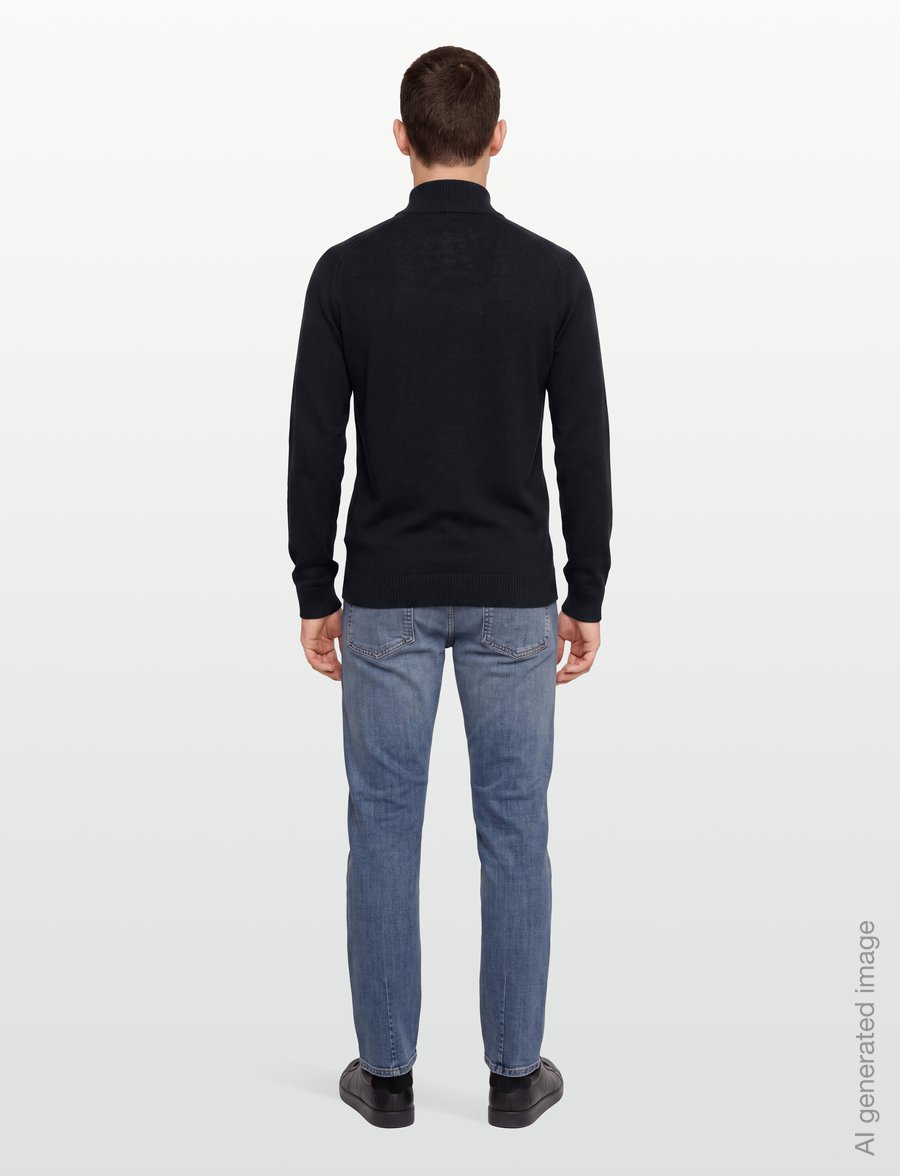 Bruun & Stengade - BS Pelle Regular Fit Knitwear - half zip jumpers - black - 4