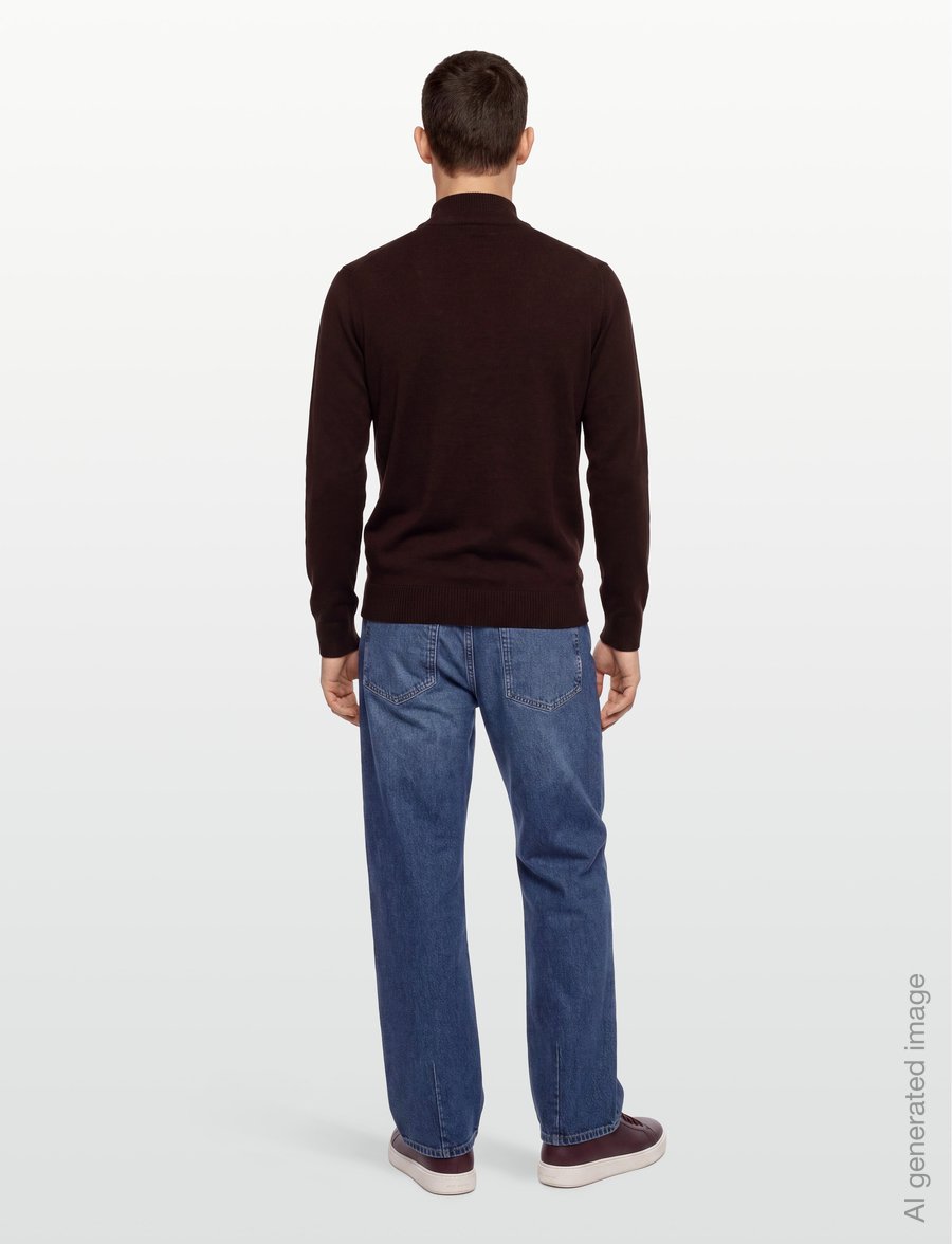 Bruun & Stengade - BS Pelle Regular Fit Knitwear - pullover mit halbem reißverschluss - bordeaux - 4