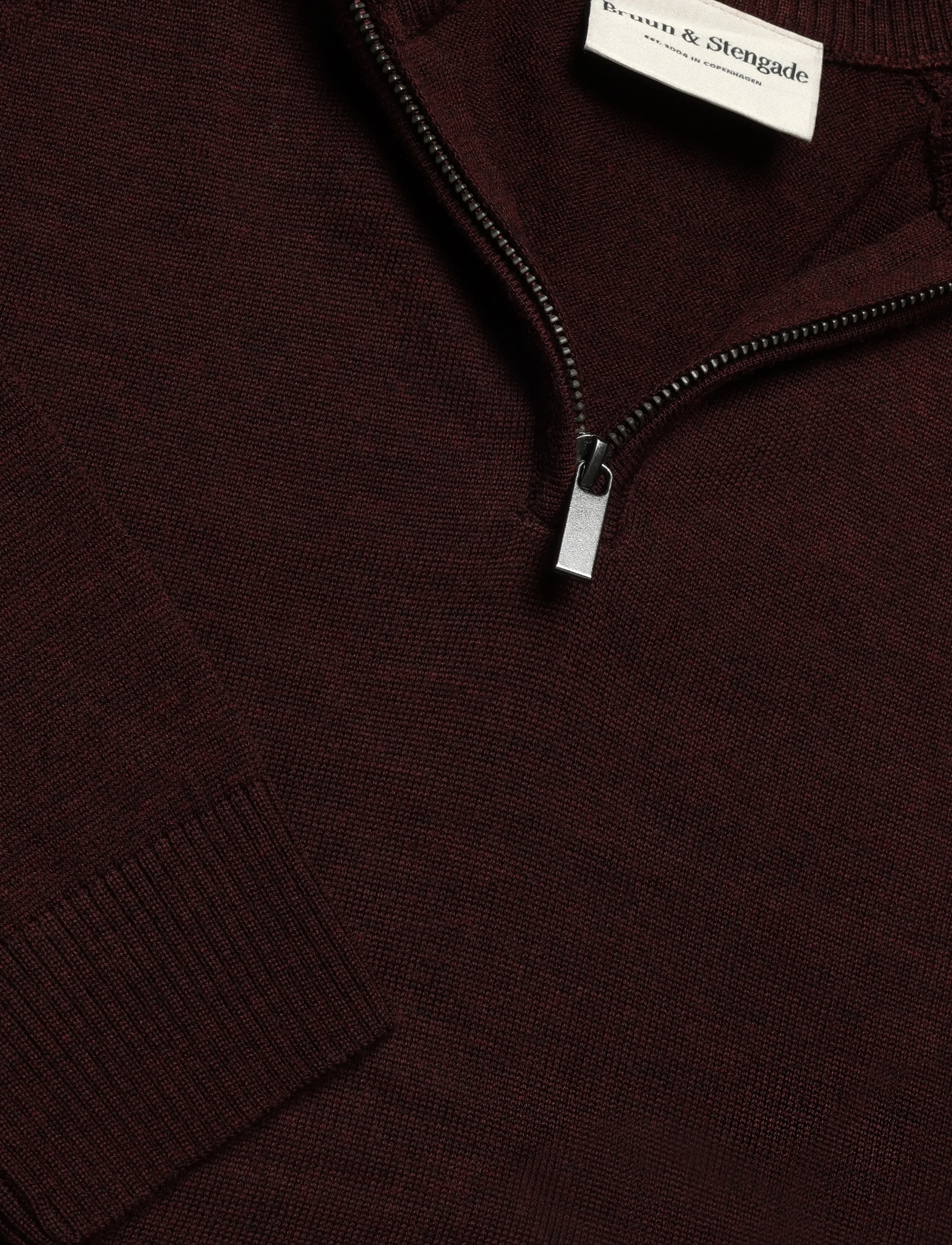 Bruun & Stengade - BS Pelle Regular Fit Knitwear - pullover mit halbem reißverschluss - bordeaux - 2