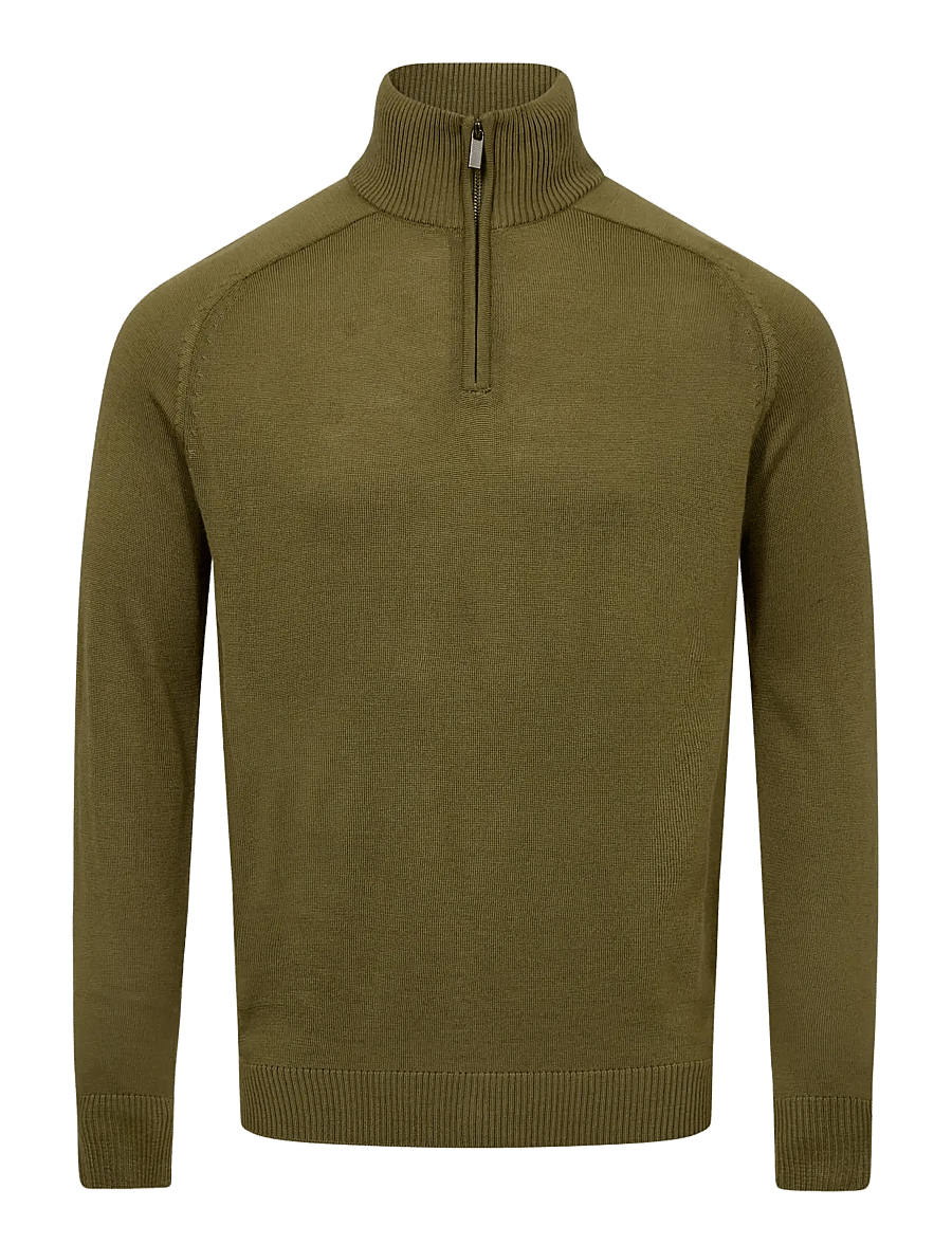 Bruun & Stengade - BS Pelle Regular Fit Knitwear - pullover mit halbem reißverschluss - bright green - 0