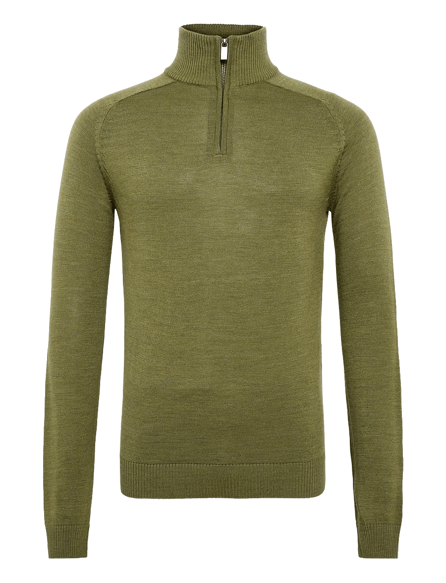 Bruun & Stengade - BS Pelle Regular Fit Knitwear - halfzip strik - bright green - 1
