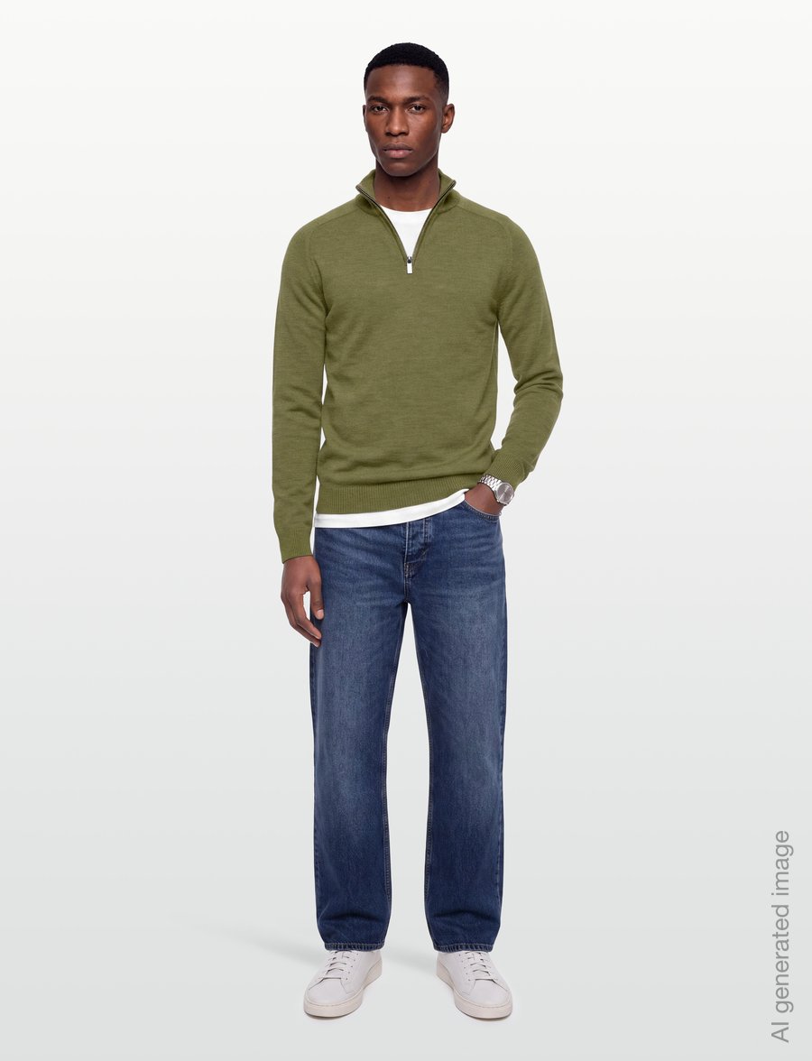 Bruun & Stengade - BS Pelle Regular Fit Knitwear - halfzip strik - bright green - 0