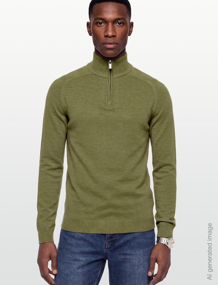 Bruun & Stengade - BS Pelle Regular Fit Knitwear - halfzip strik - bright green - 3