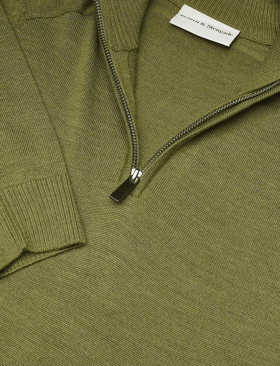 Bruun & Stengade - BS Pelle Regular Fit Knitwear - halfzip strik - bright green - 5