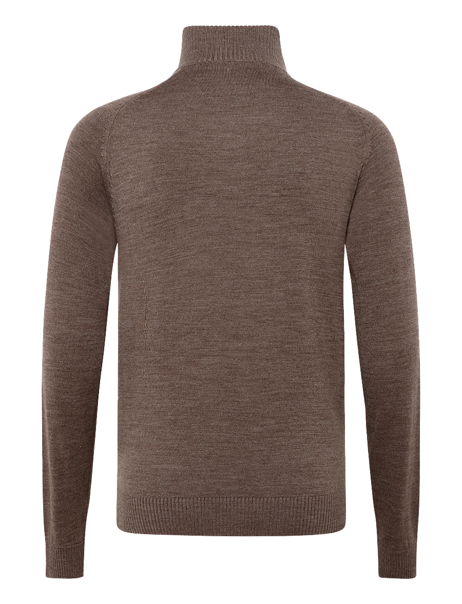 Bruun & Stengade - BS Pelle Regular Fit Knitwear - pullover mit halbem reißverschluss - brown - 2