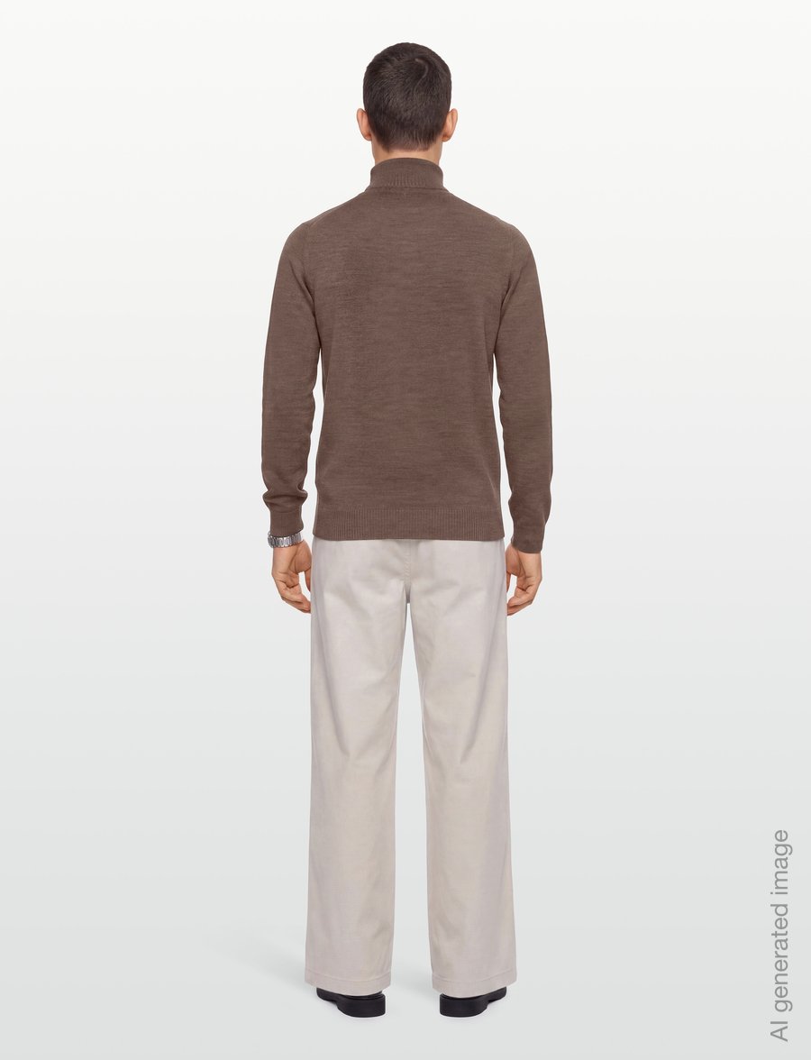 Bruun & Stengade - BS Pelle Regular Fit Knitwear - pullover mit halbem reißverschluss - brown - 4