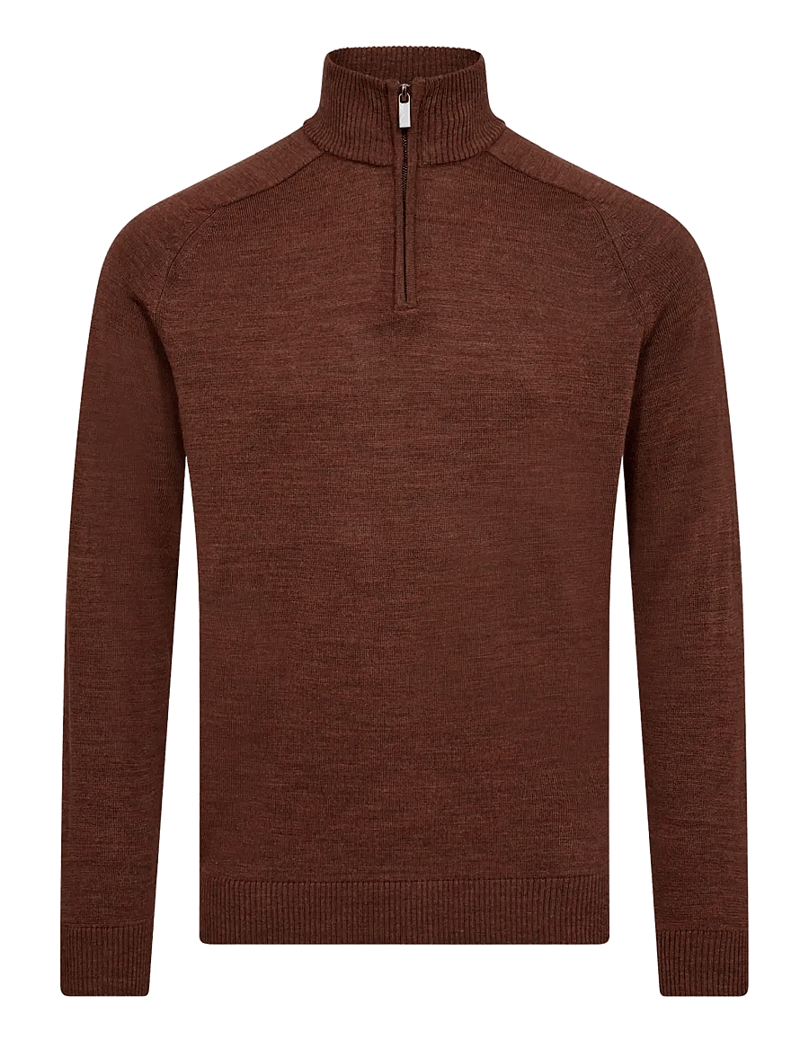 Bruun & Stengade - BS Pelle Regular Fit Knitwear - pullover mit halbem reißverschluss - fall - 0