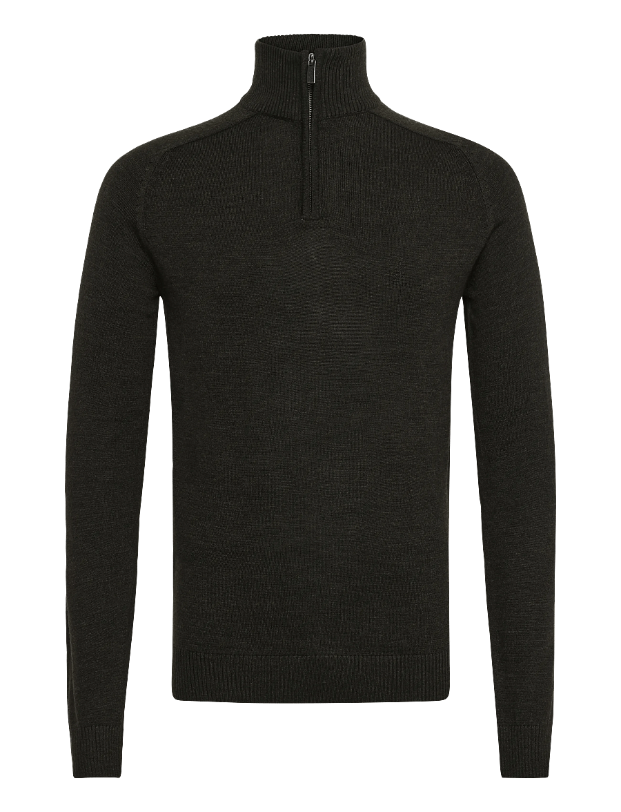 Bruun & Stengade - BS Pelle Regular Fit Knitwear - pullover mit halbem reißverschluss - green - 0