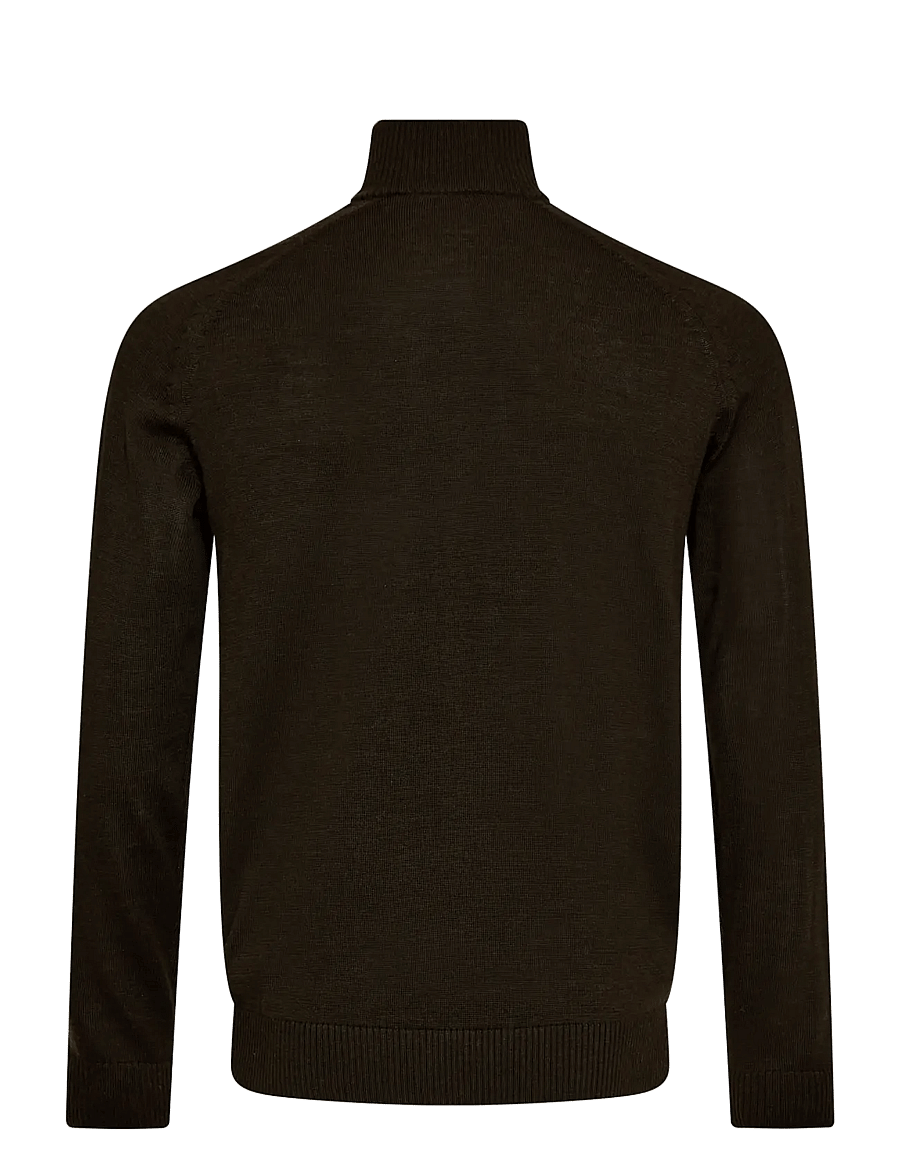 Bruun & Stengade - BS Pelle Regular Fit Knitwear - pullover mit halbem reißverschluss - green - 1