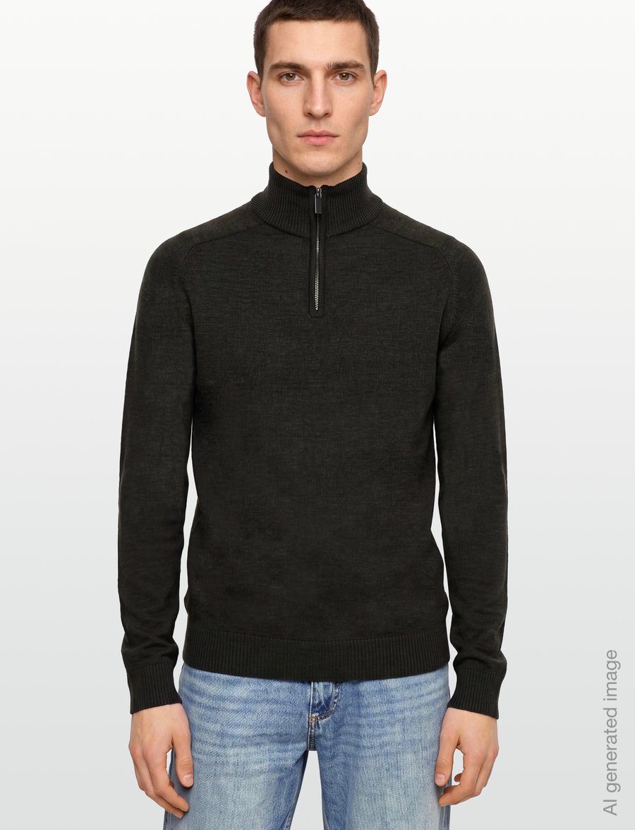Bruun & Stengade - BS Pelle Regular Fit Knitwear - pullover mit halbem reißverschluss - green - 3
