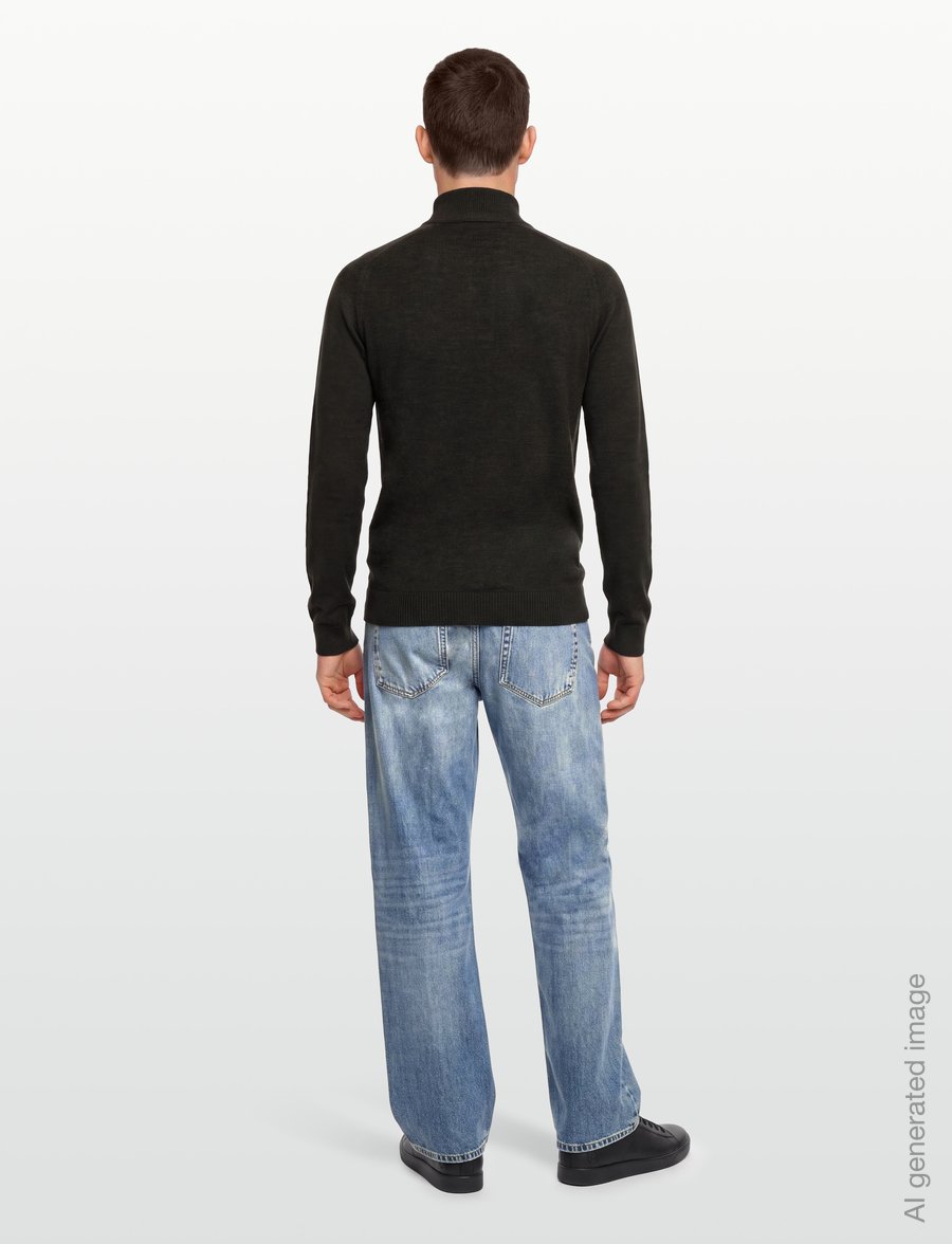 Bruun & Stengade - BS Pelle Regular Fit Knitwear - pullover mit halbem reißverschluss - green - 4