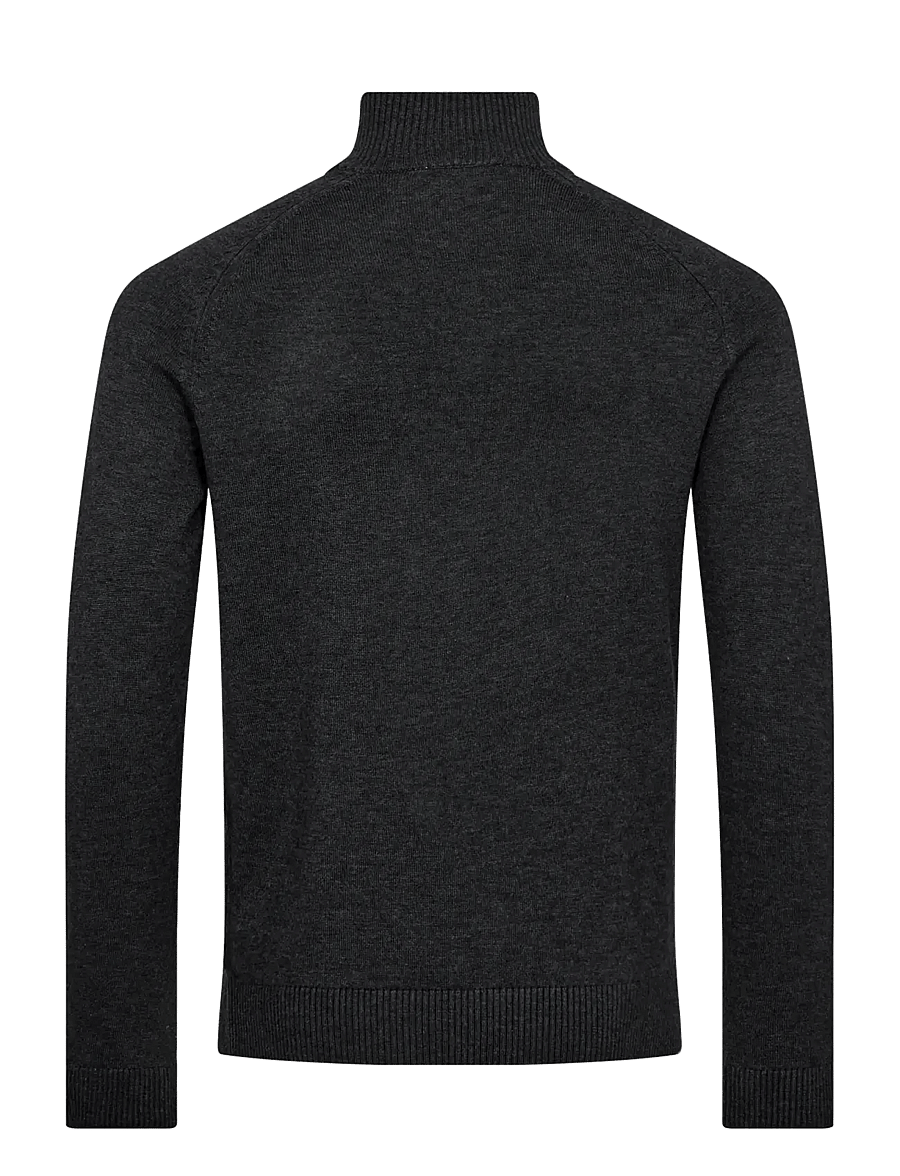 Bruun & Stengade - BS Pelle Regular Fit Knitwear - pullover mit halbem reißverschluss - grey - 1