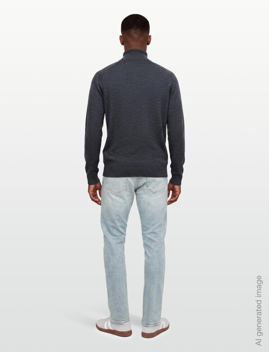 Bruun & Stengade - BS Pelle Regular Fit Knitwear - pullover mit halbem reißverschluss - grey - 4