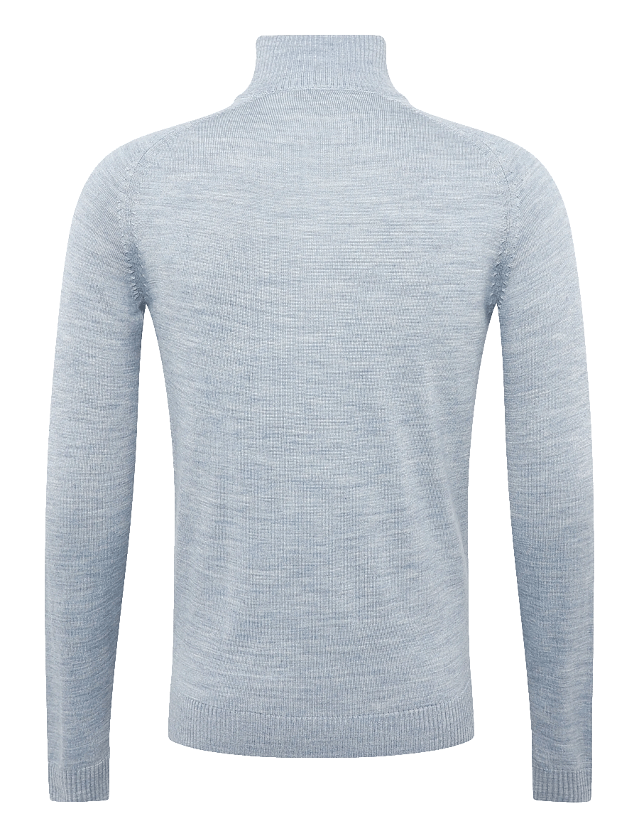 Bruun & Stengade - BS Pelle Regular Fit Knitwear - pullover mit halbem reißverschluss - light blue - 1