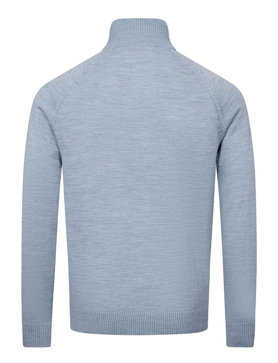 Bruun & Stengade - BS Pelle Regular Fit Knitwear - pullover mit halbem reißverschluss - light blue - 1