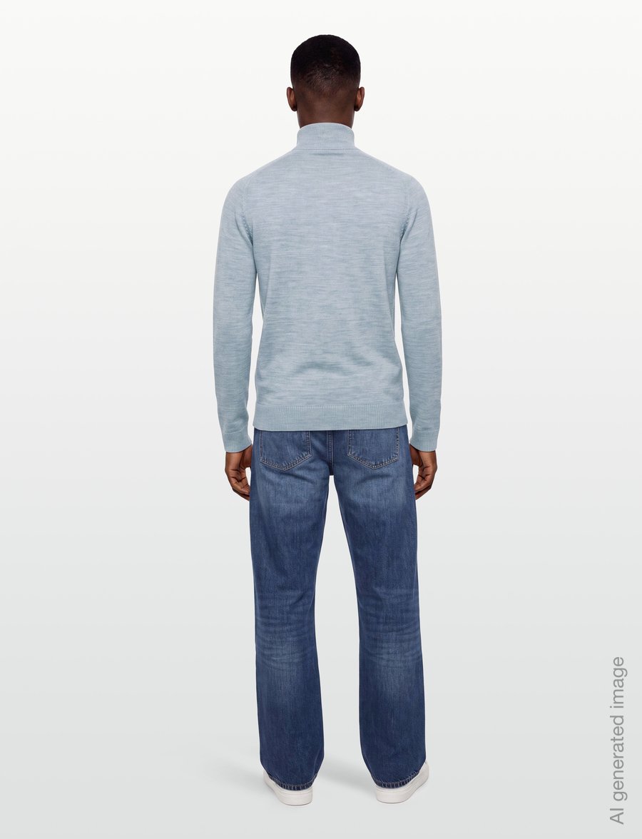 Bruun & Stengade - BS Pelle Regular Fit Knitwear - pullover mit halbem reißverschluss - light blue - 4