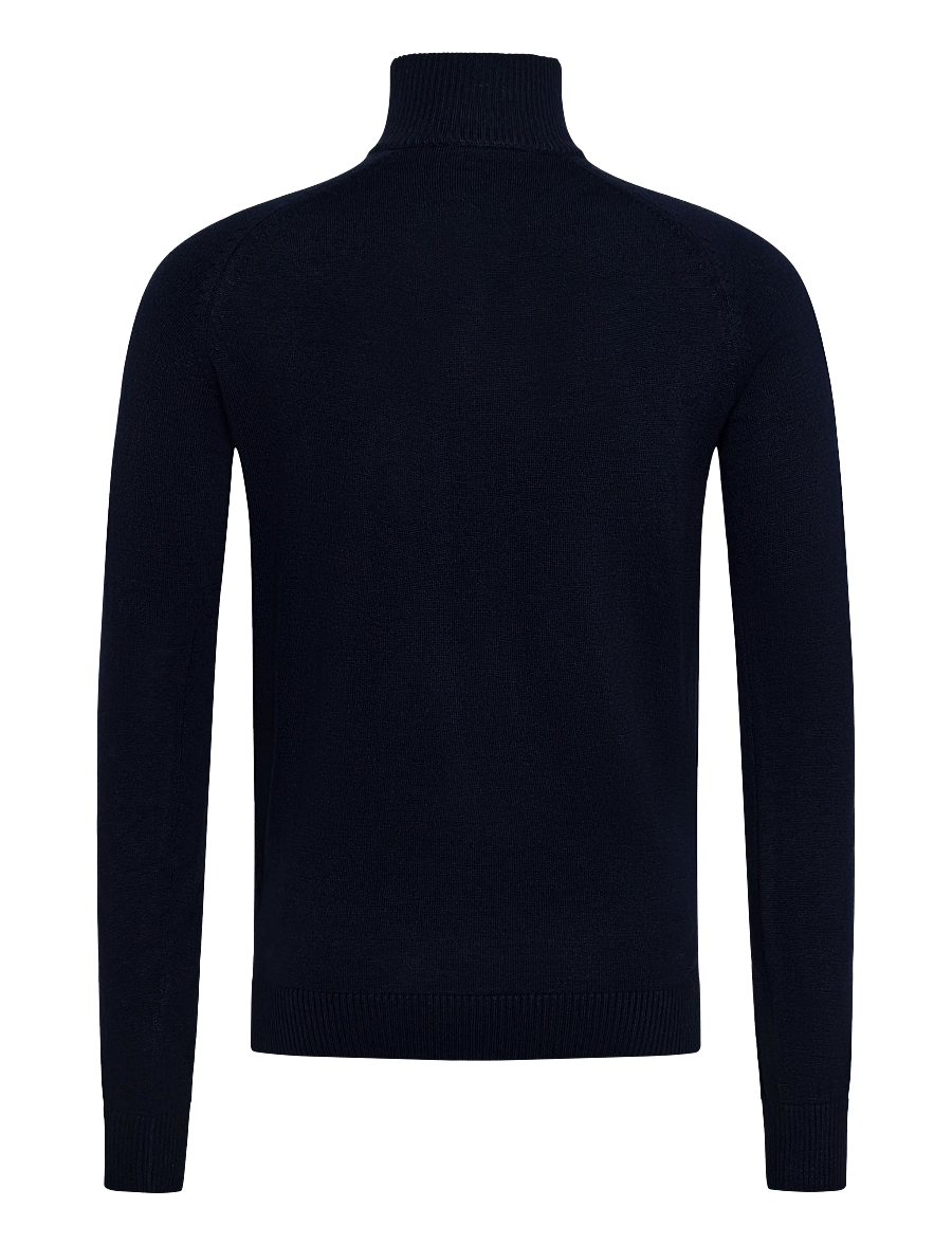 Bruun & Stengade - BS Pelle Regular Fit Knitwear - half zip jumpers - navy - 2