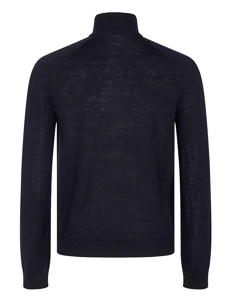 Bruun & Stengade - BS Pelle Regular Fit Knitwear - pullover mit halbem reißverschluss - navy - 1