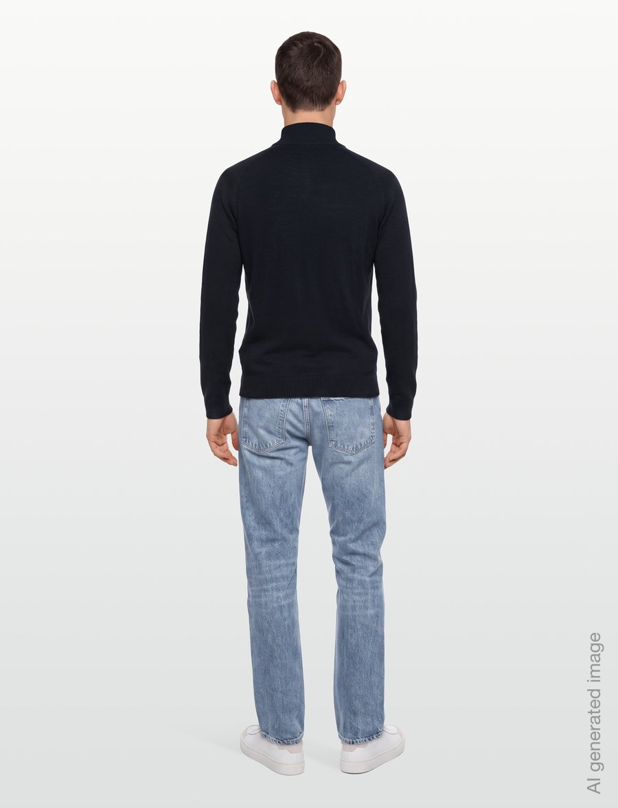 Bruun & Stengade - BS Pelle Regular Fit Knitwear - half zip jumpers - navy - 4
