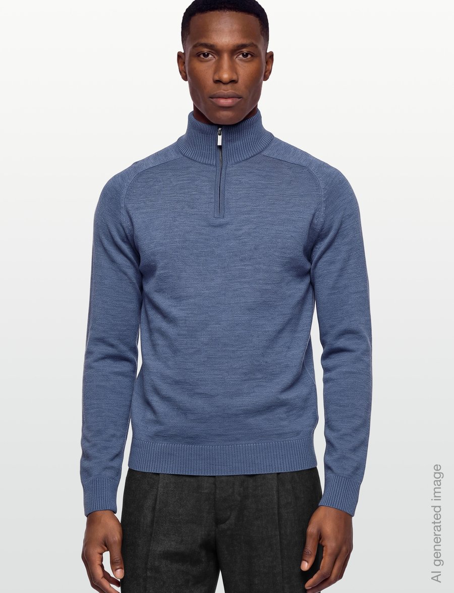 Bruun & Stengade - BS Pelle Regular Fit Knitwear - poolpika lukuga džemprid - ocean - 3